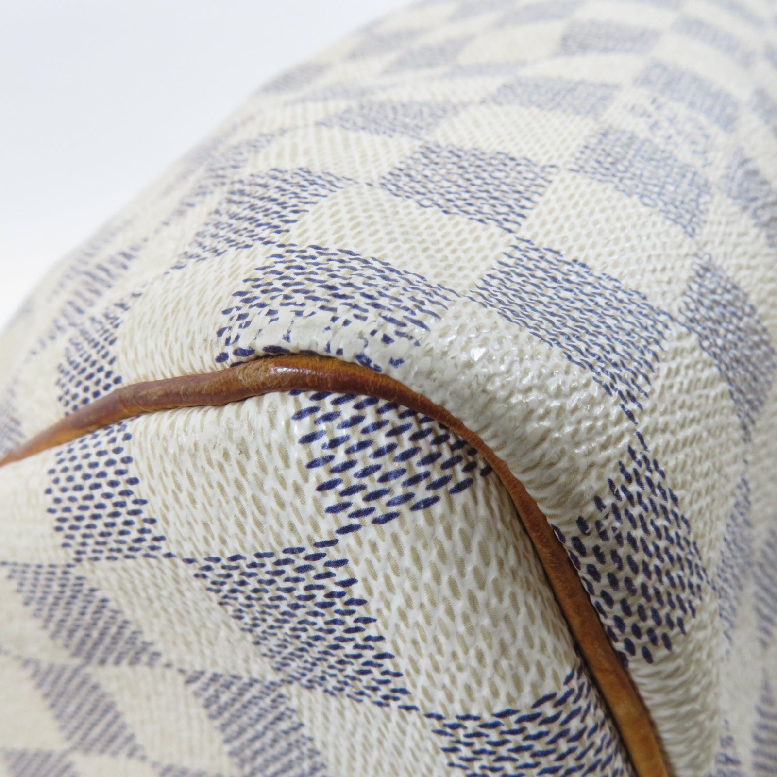 LOUIS VUITTON 【激減優惠】Damier Azur Speedy 30金扣手挽袋白色