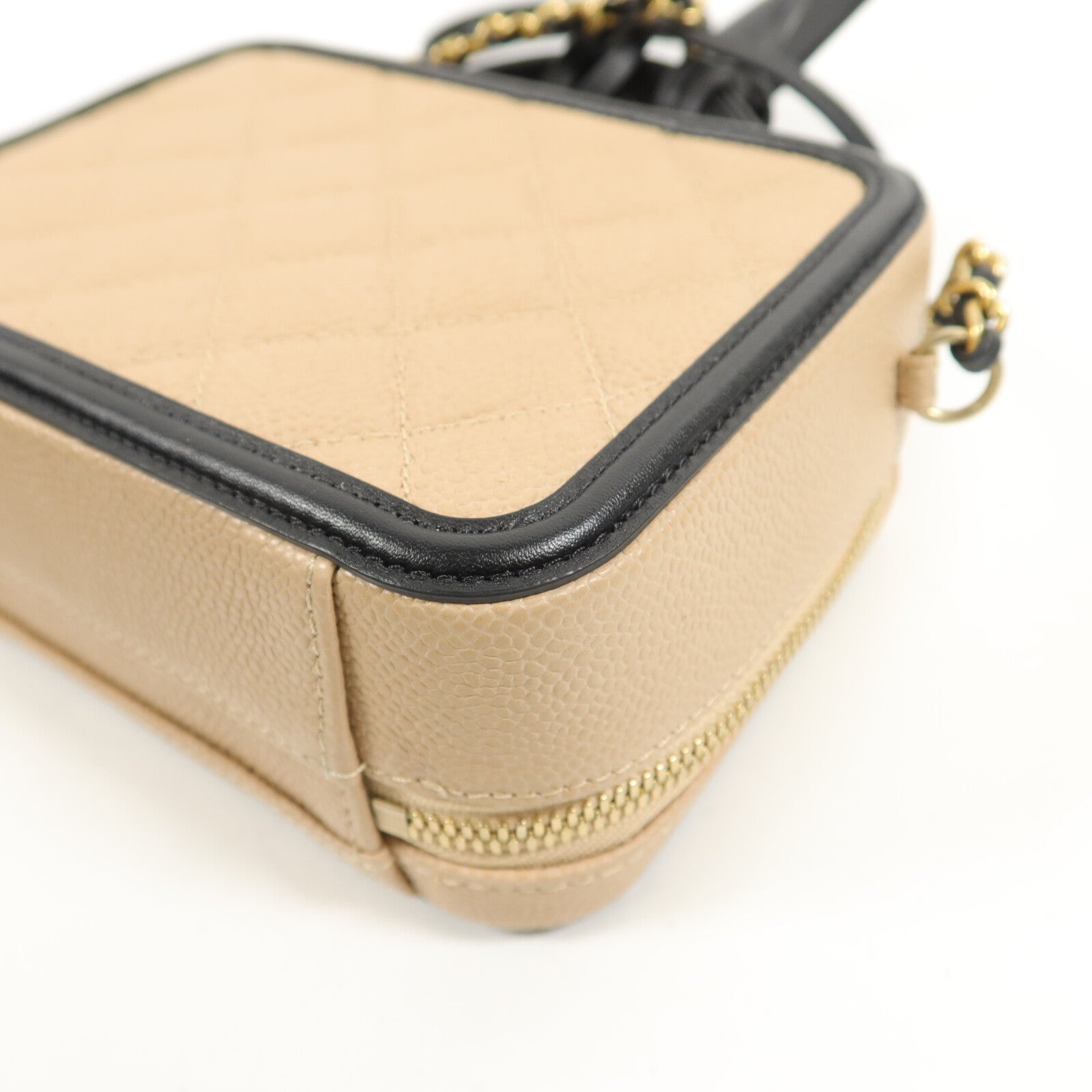 CHANEL 牛皮皮革CC Filigree Vanity Case Small手挽肩背兩用袋