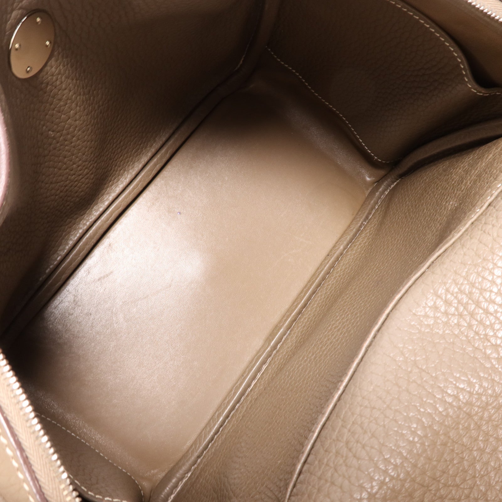 HERMES Clemence皮革Lindy 26銀扣手挽肩背兩用袋Etoupe