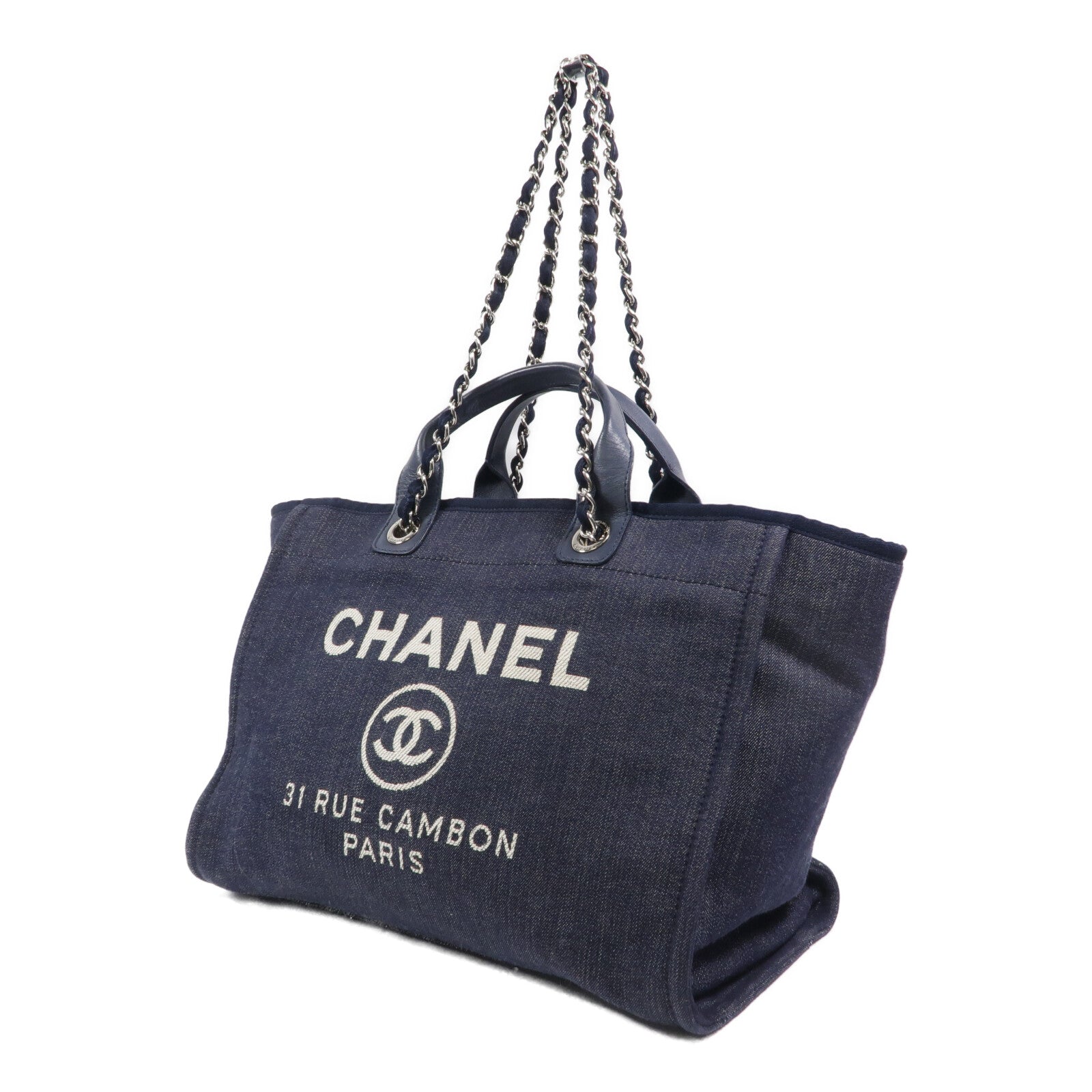 CHANEL 帆布Deauville Tote Bag手挽肩背兩用袋