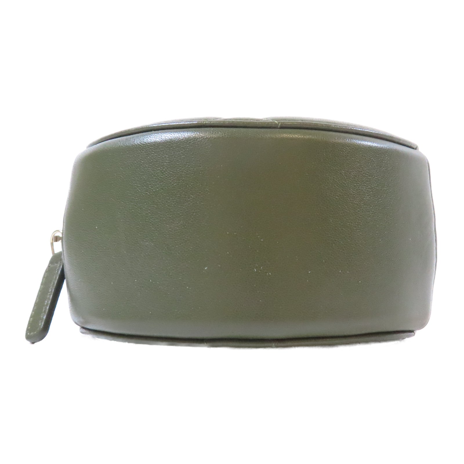 CHANEL 【激減優惠】菱格羊皮皮革Round Clutch 19金/銀扣鏈帶手挽肩背兩用袋綠色