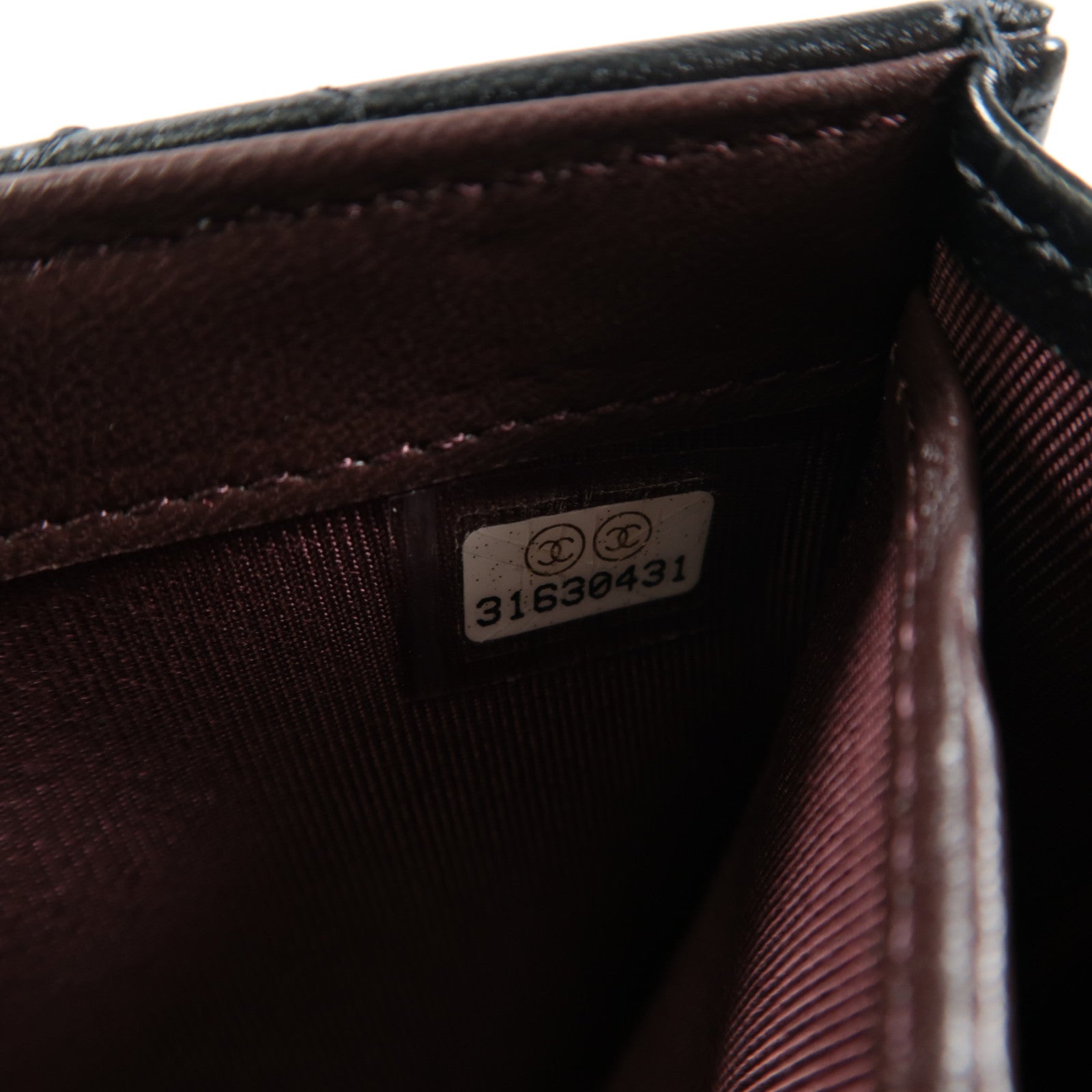 CHANEL 菱格羊皮皮革Classic Long Wallet金扣長錢包黑色