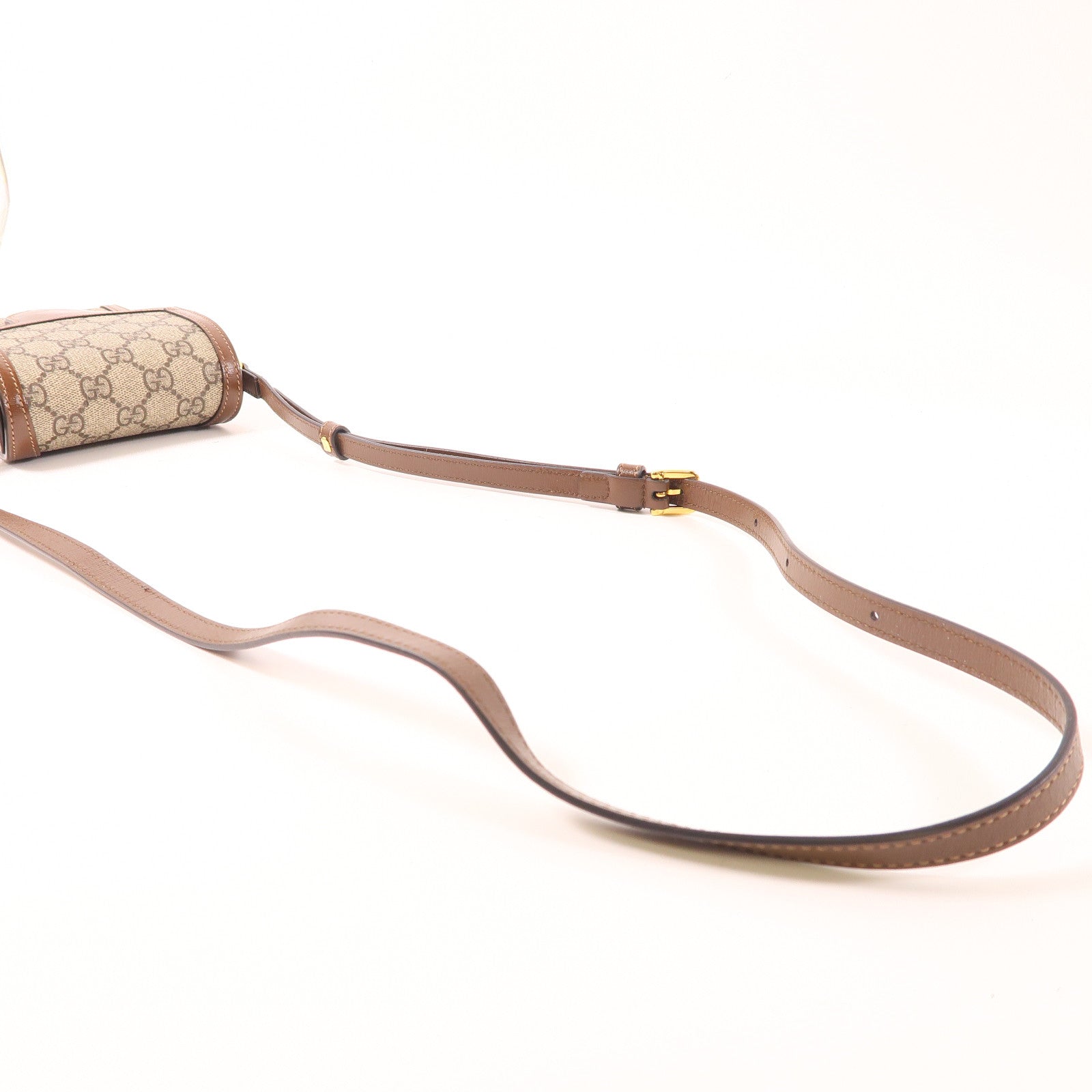 GUCCI 塗層帆布Shoulder Bag金扣肩背袋啡色