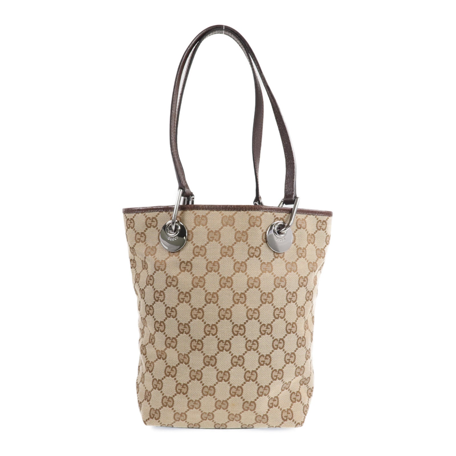 GUCCI 帆布Shoulder Tote銀扣肩背袋/手挽袋