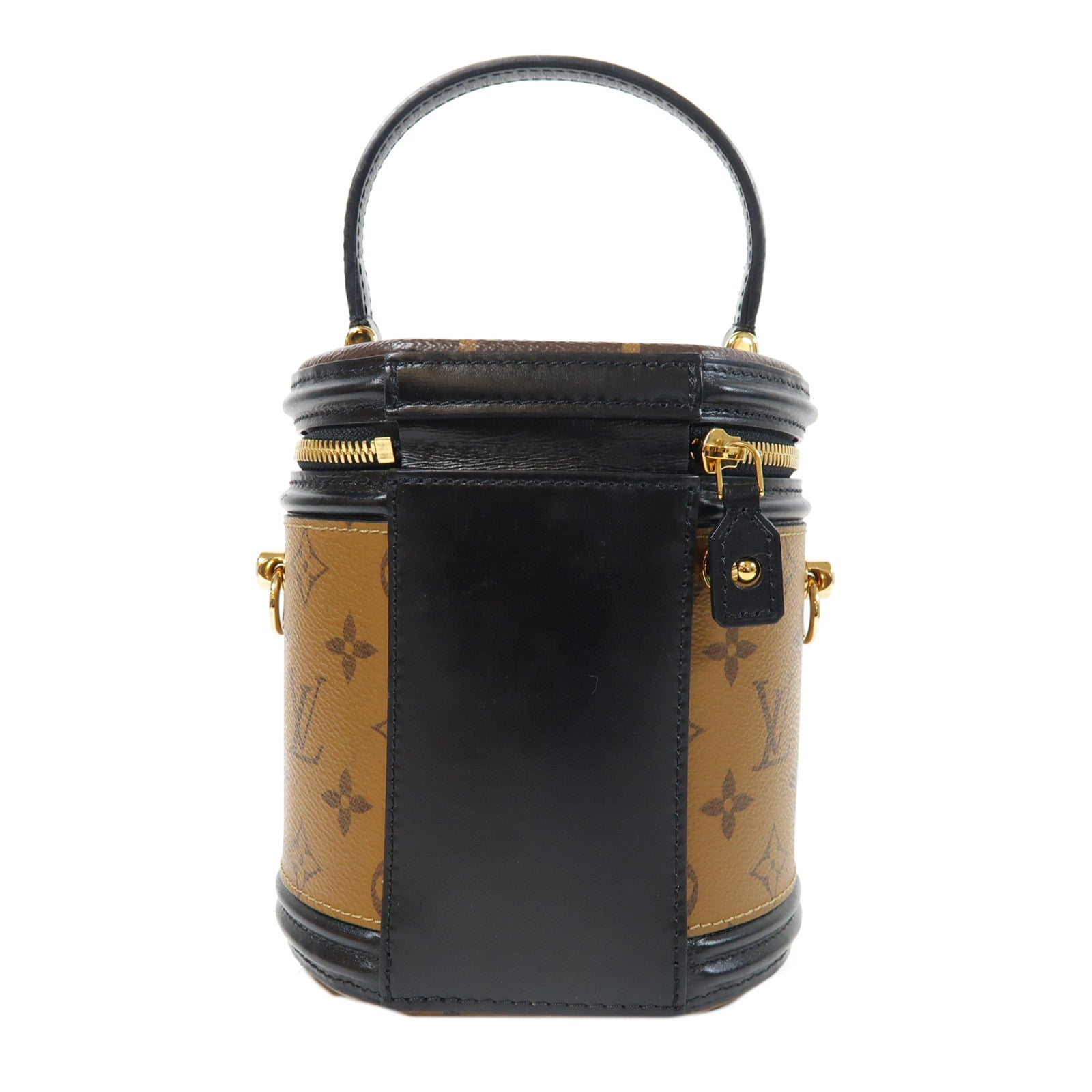 LOUIS VUITTON Monogram Reverse Cannes金扣手挽肩背兩用袋棕色