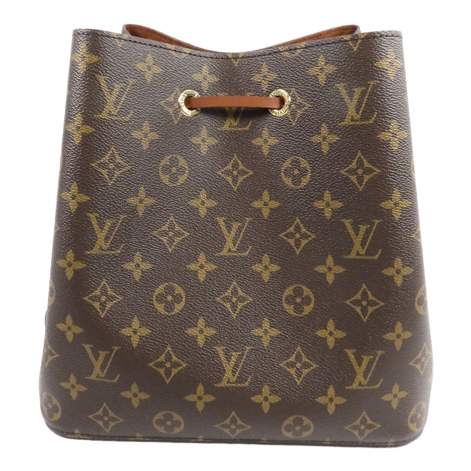 LOUIS VUITTON Monogram NeoNoe MM金扣肩背袋棕色