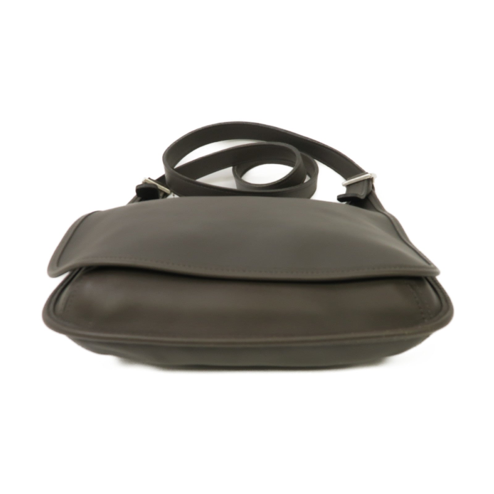 COACH 牛皮皮革Shoulder Bag銀扣肩背袋灰色