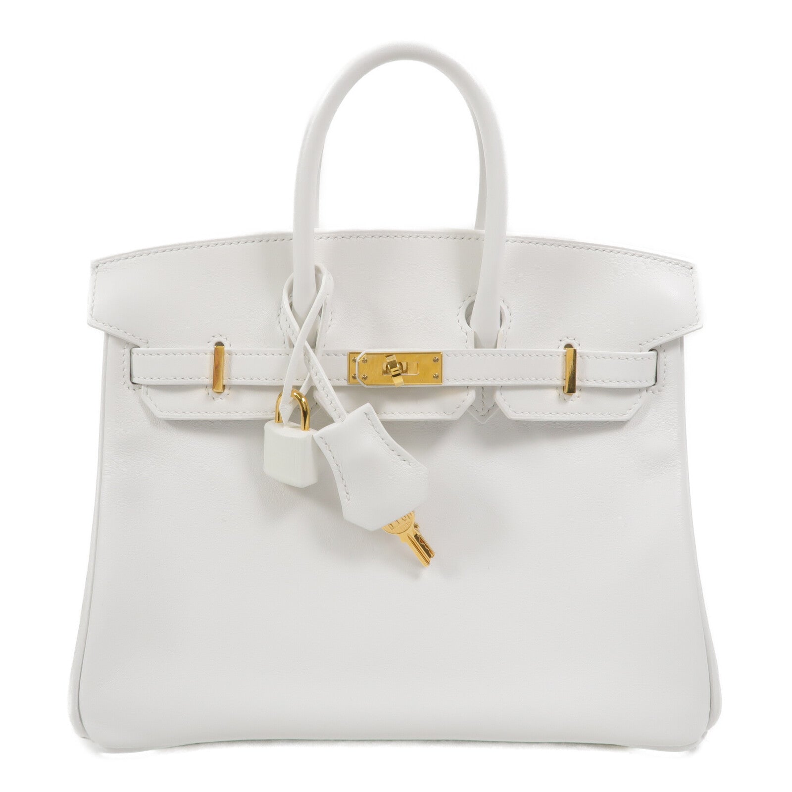 HERMES Swift皮革Birkin 25手挽袋New White