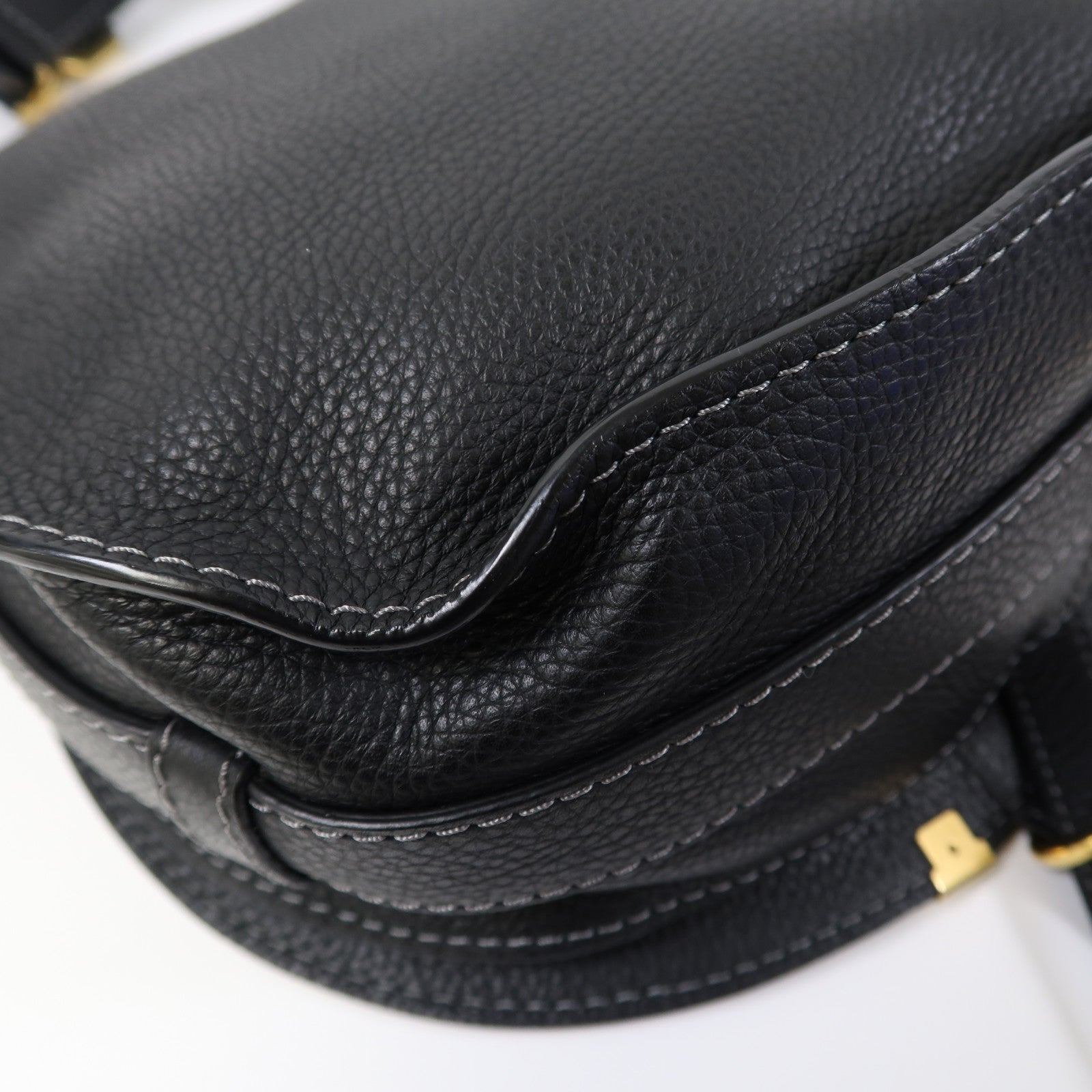 Chloe 牛皮皮革Shoulder bag金扣肩背袋黑色