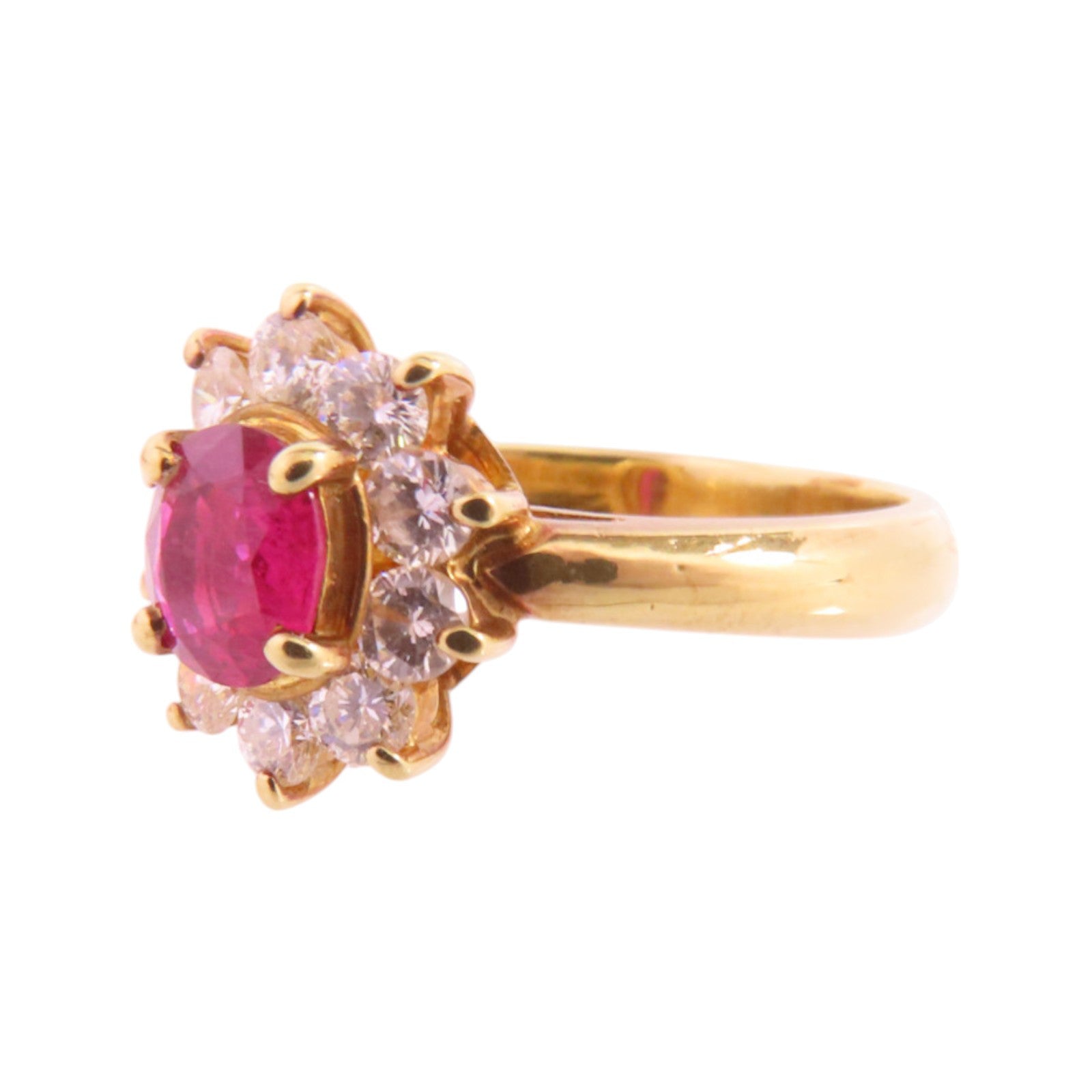 JEWELRY 【激減優惠】18K黃金/紅寶石/鑽石Ruby Diamond Ring戒指US#5