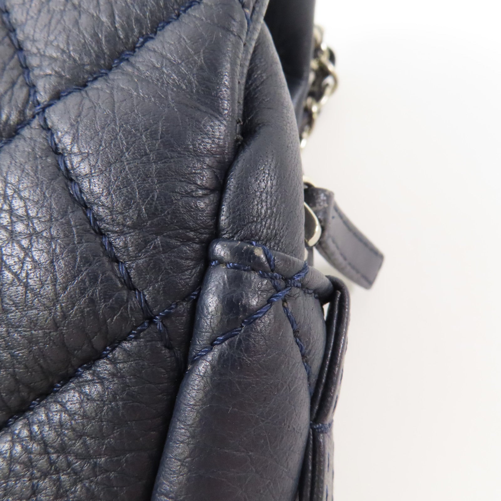 CHANEL 牛皮皮革Chain Shoulder銀扣鏈帶肩背袋