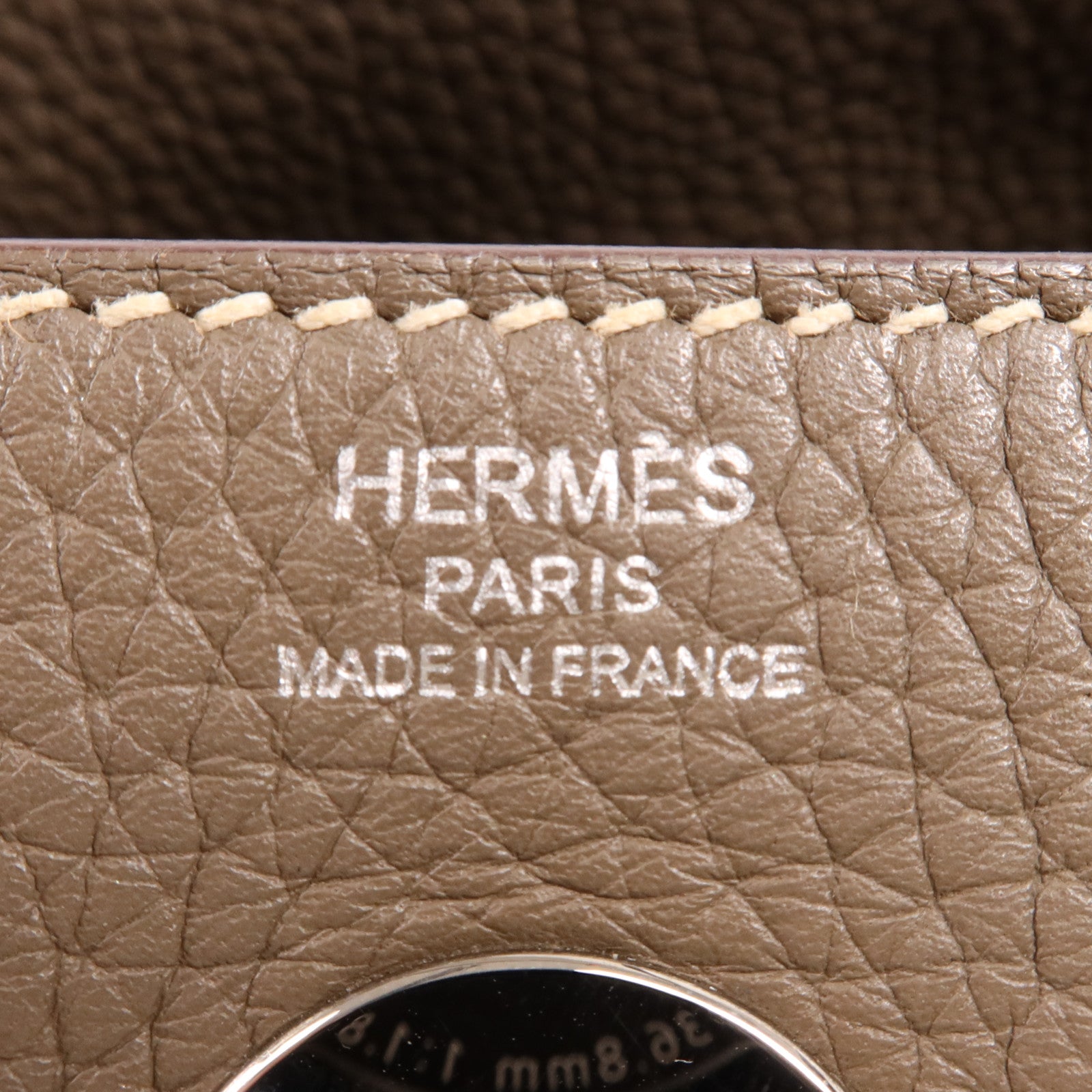 HERMES Clemence皮革Lindy 26銀扣手挽肩背兩用袋Etoupe