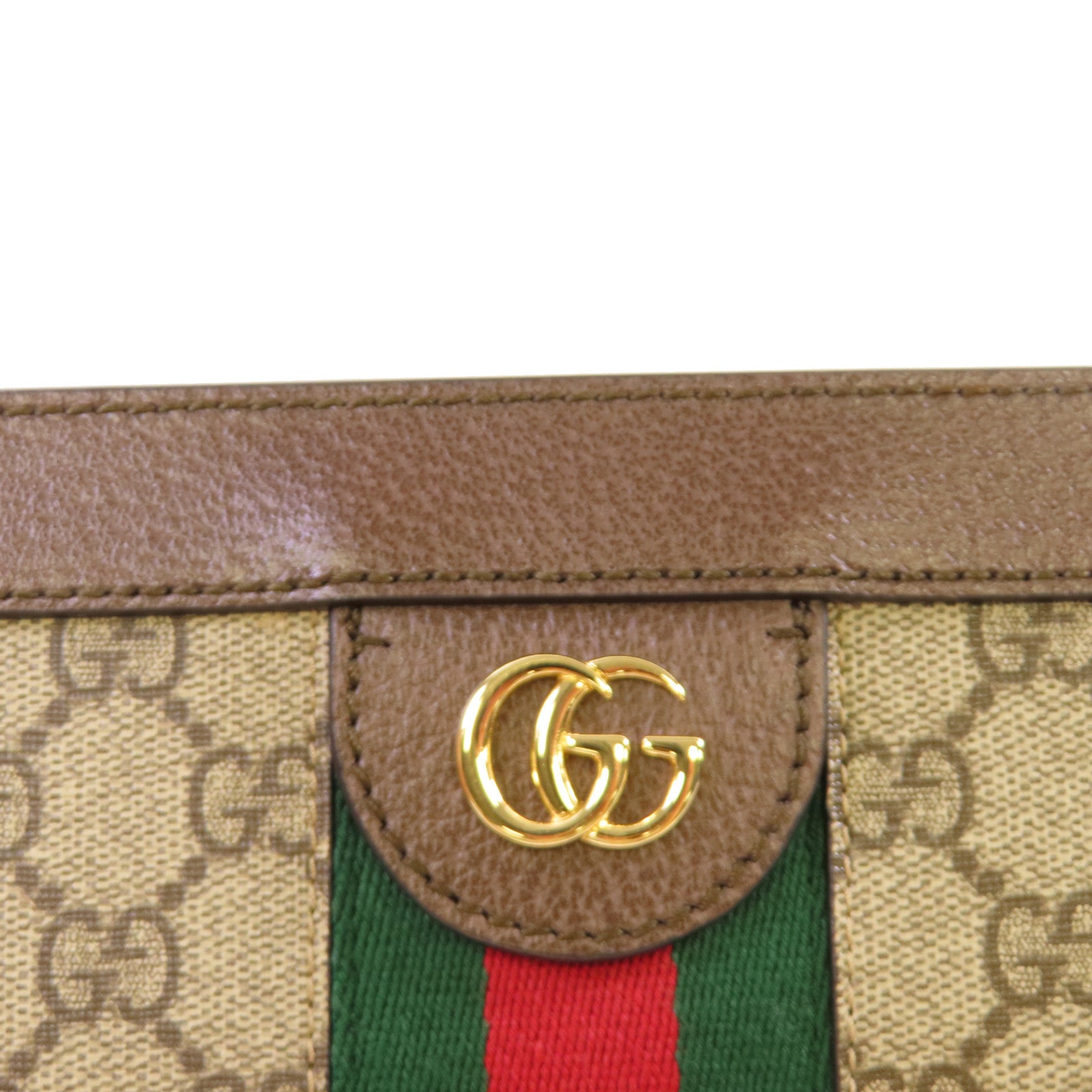 GUCCI 塗層帆布Ophidia GG Small Shoulder Bag金扣鏈帶肩背袋啡色