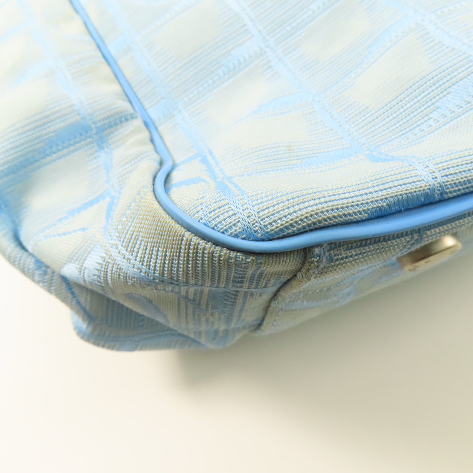 CHANEL CC SHW New Travel Line Tote Bag Nylon Blue