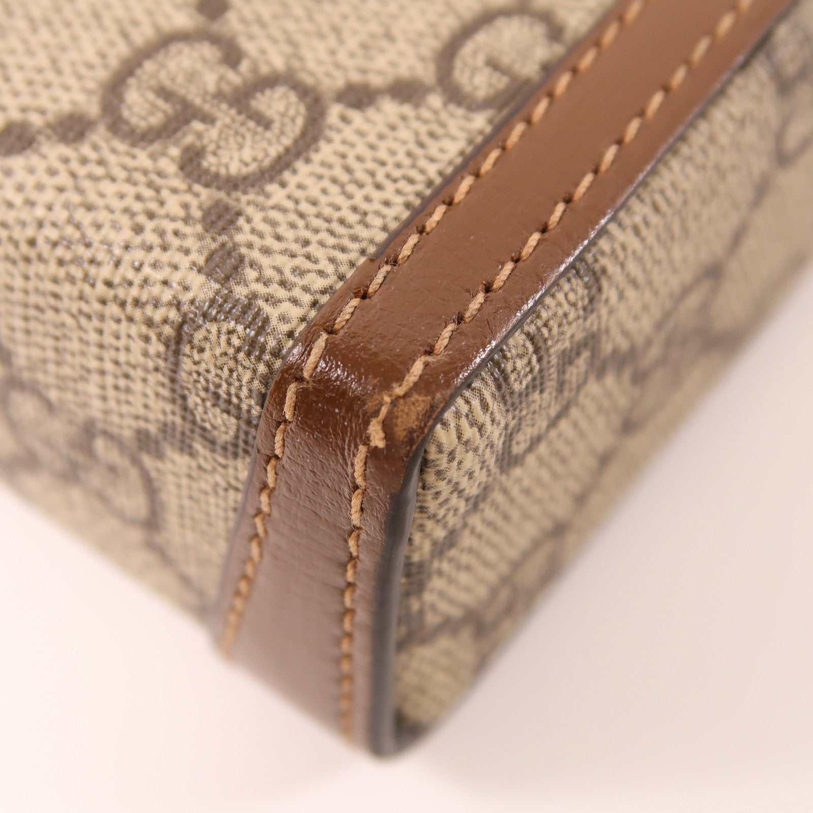 GUCCI 塗層帆布Shoulder Bag金扣肩背袋啡色