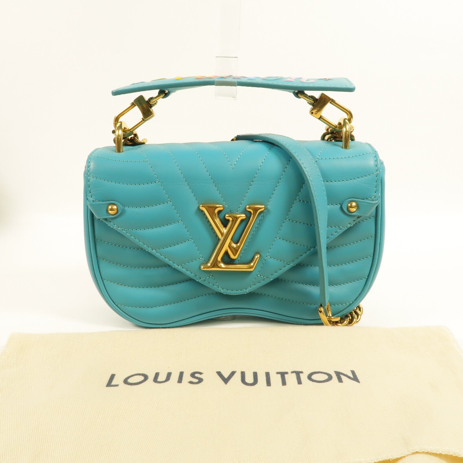 LOUIS VUITTON 牛皮皮革New Wave Chain Bag PM鏈帶手挽肩背兩用袋