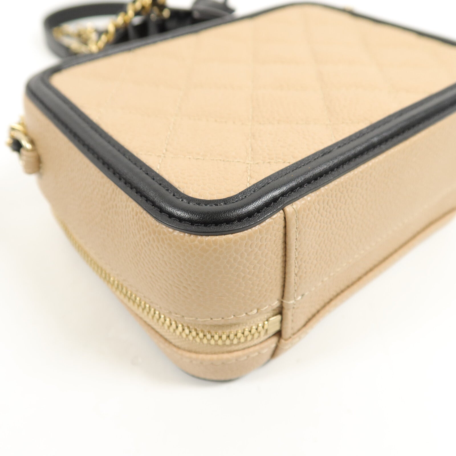 CHANEL 牛皮皮革CC Filigree Vanity Case Small手挽肩背兩用袋