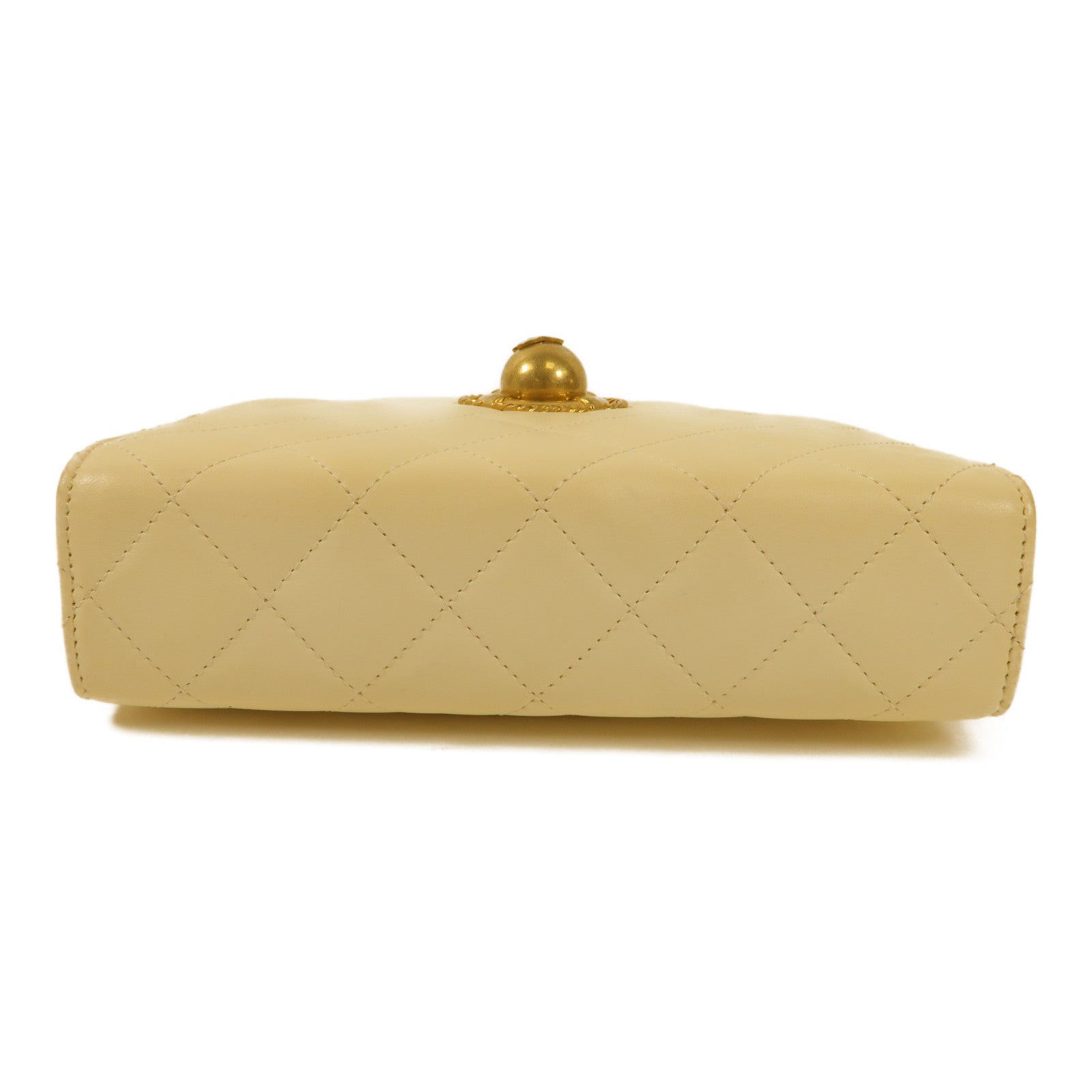 CHANEL CC GHW Evening By The Sea Clutch Hand Bag AS0178 Lambskin Leather Beige