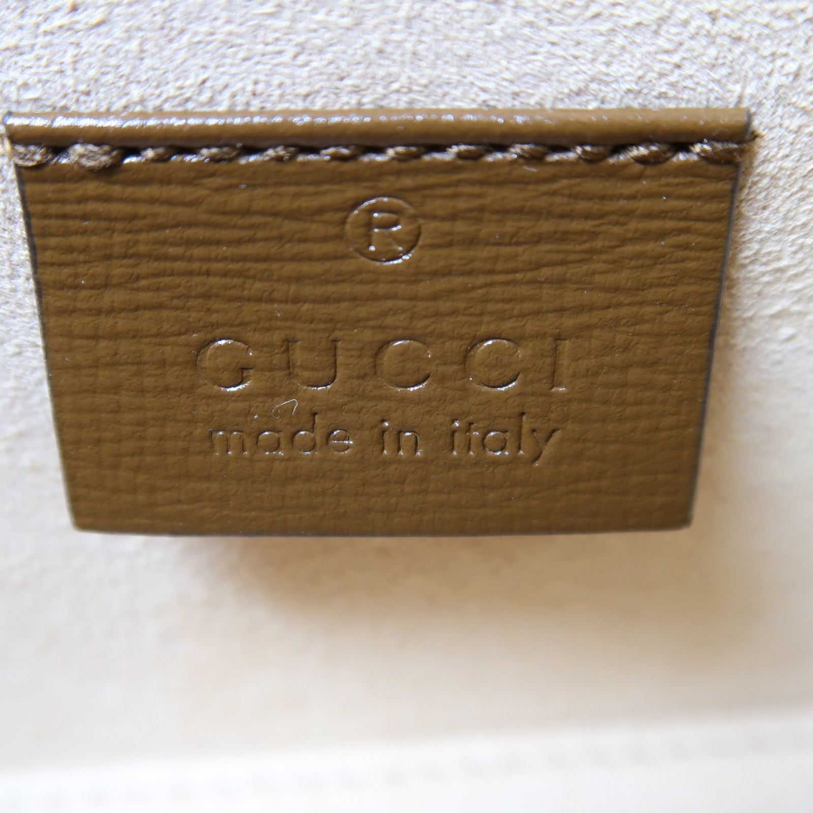 GUCCI 塗層帆布Horsebit 1955 Mini金扣肩背袋啡色
