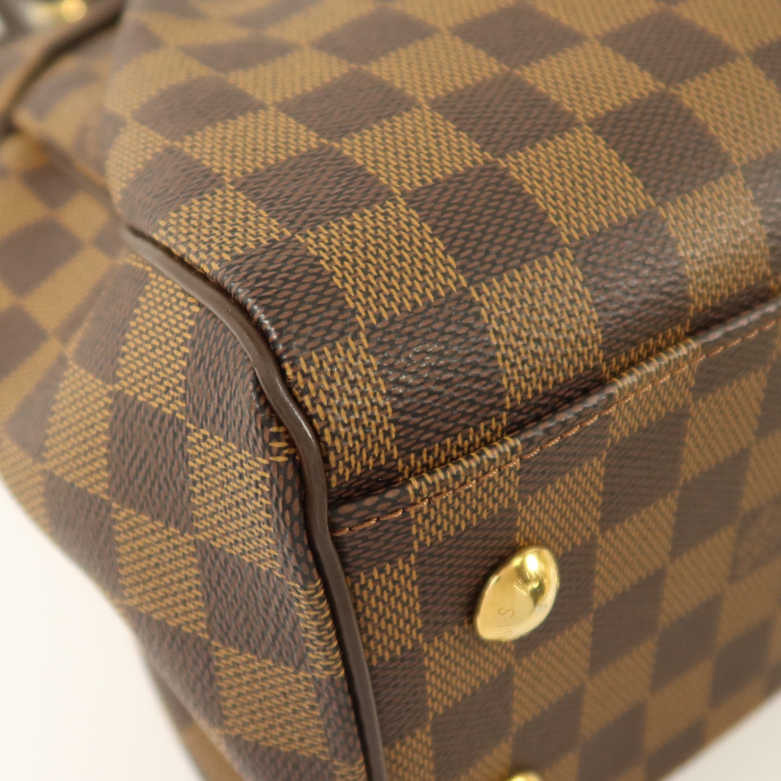 LOUIS VUITTON Damier Trevi金扣手挽肩背兩用袋