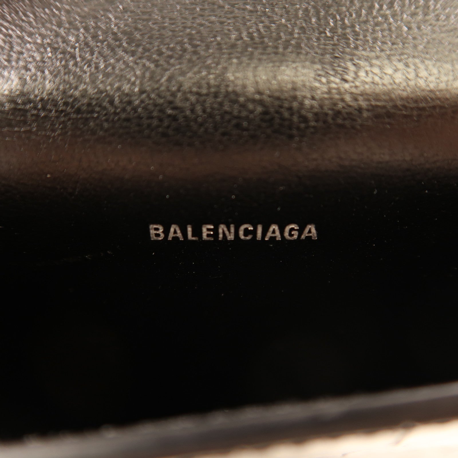 BALENCIAGA 牛皮皮革Cash Phone Card Holder銀扣肩背袋黑色