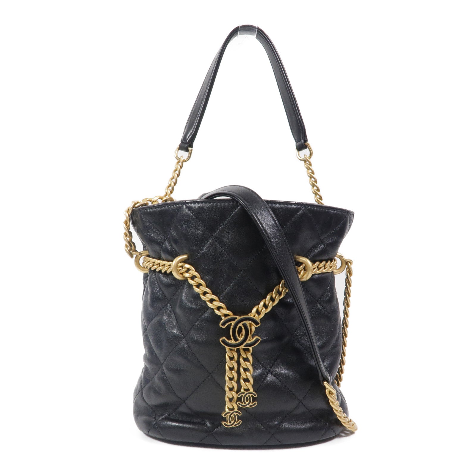 CHANEL 羊皮皮革Bucket Bag手挽肩背兩用袋