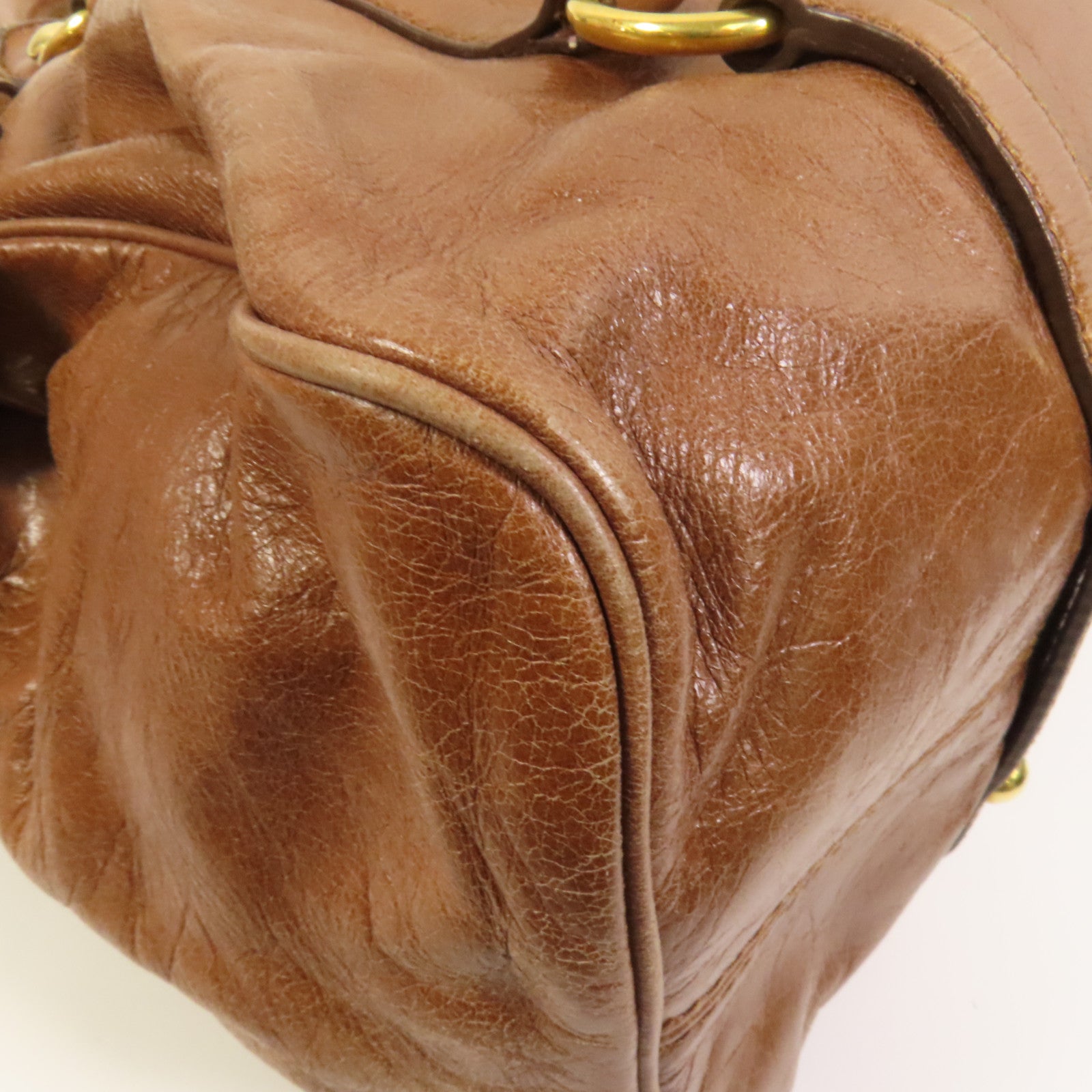 Miu Miu 牛皮皮革2 Way Shoulder金扣手挽肩背兩用袋