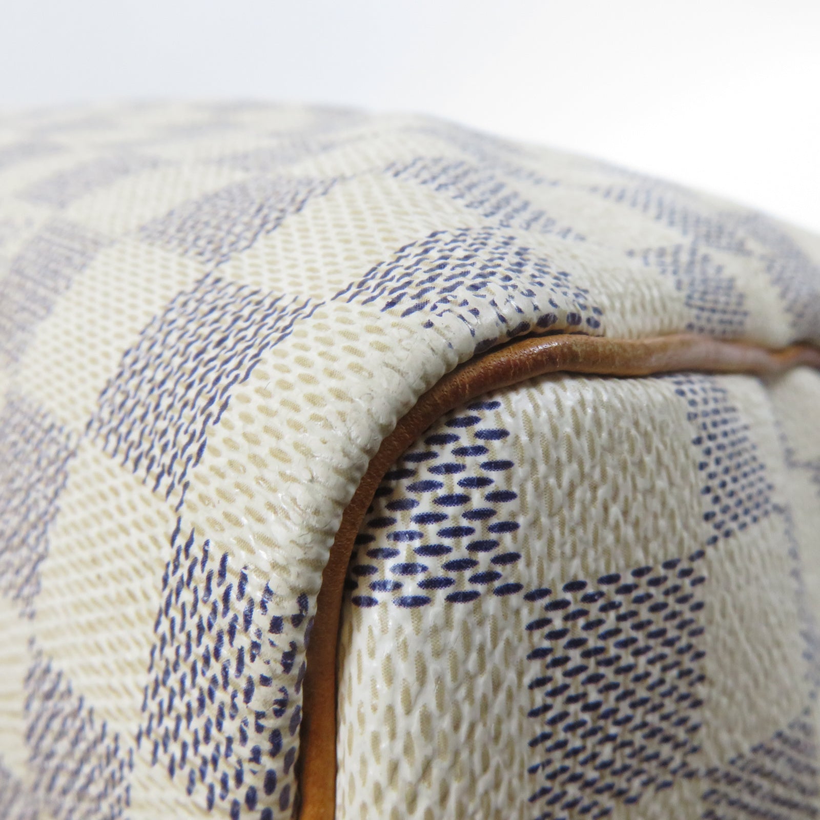 LOUIS VUITTON 【激減優惠】Damier Azur Speedy 30金扣手挽袋白色