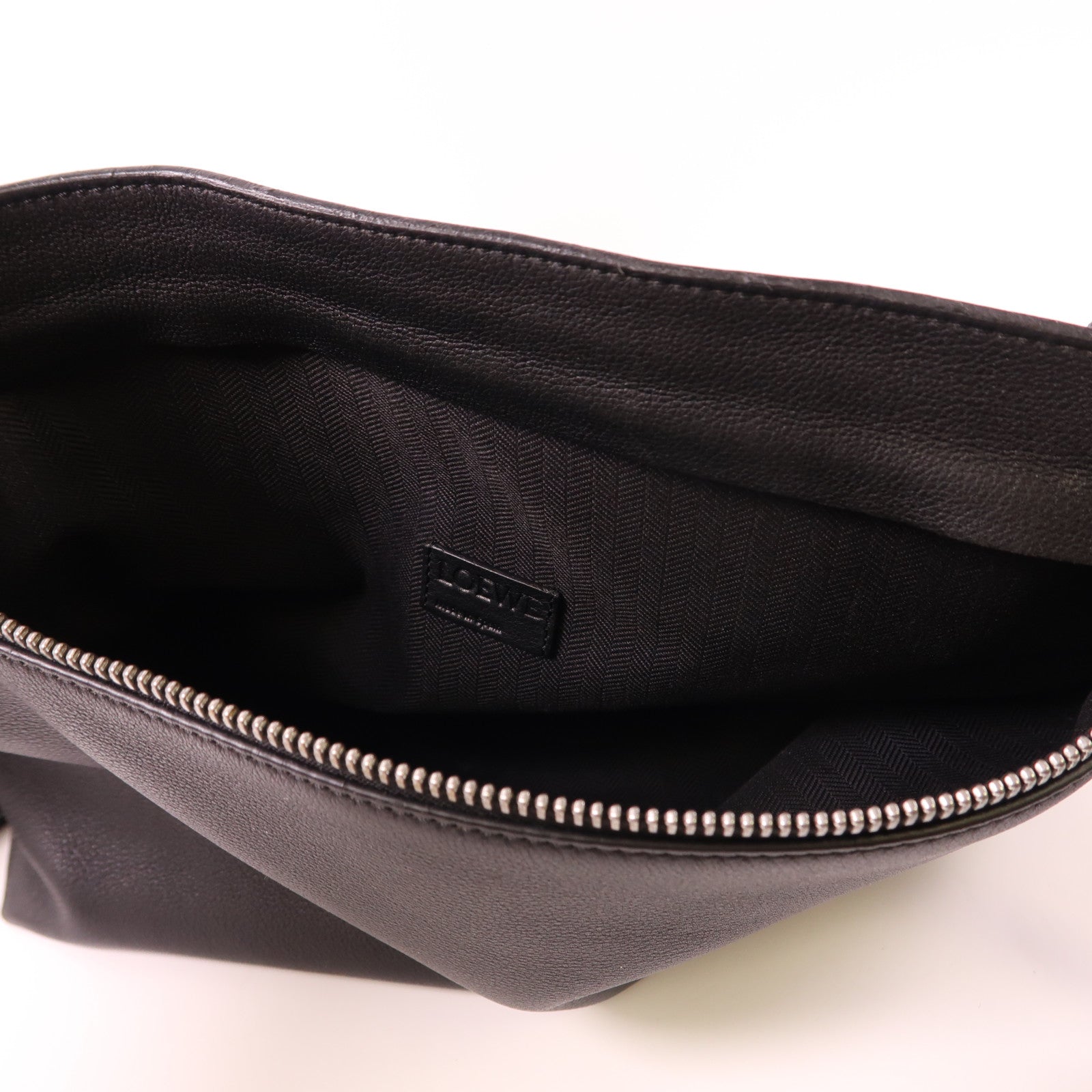 LOEWE SHW Shoulder Bag Calfskin Leather Black