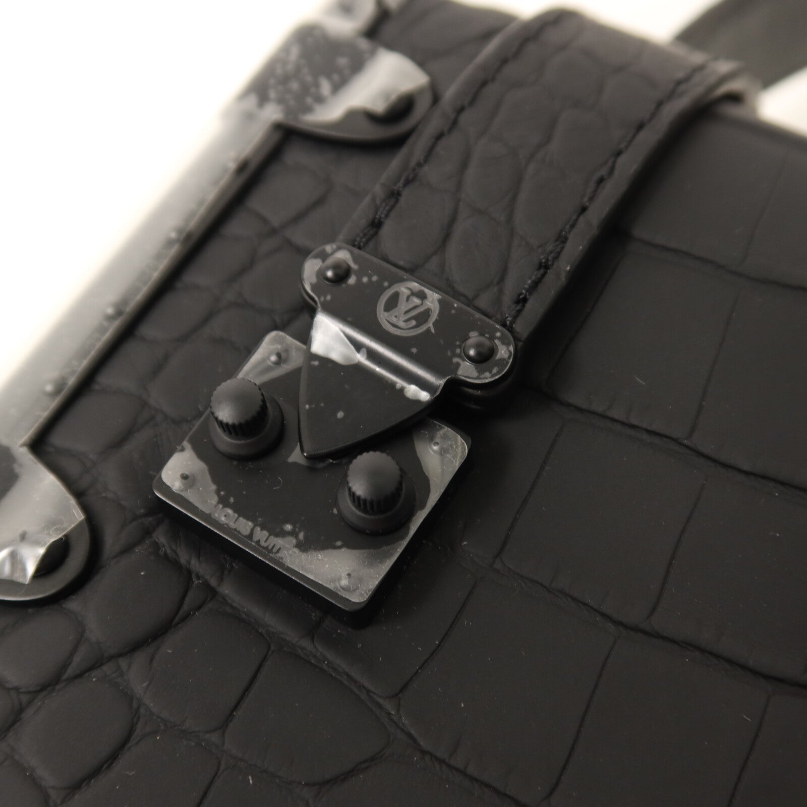 LOUIS VUITTON 鱷魚皮革Side Trunk PM手挽肩背兩用袋