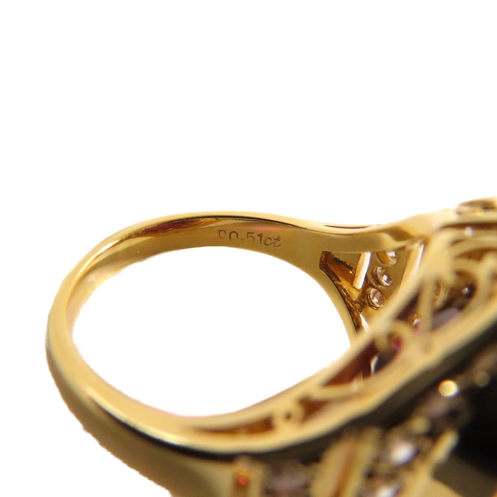 JEWELRY 18K黃金/11.2ct石榴石/0.51ct鑽石Garnet Ring戒指US#5
