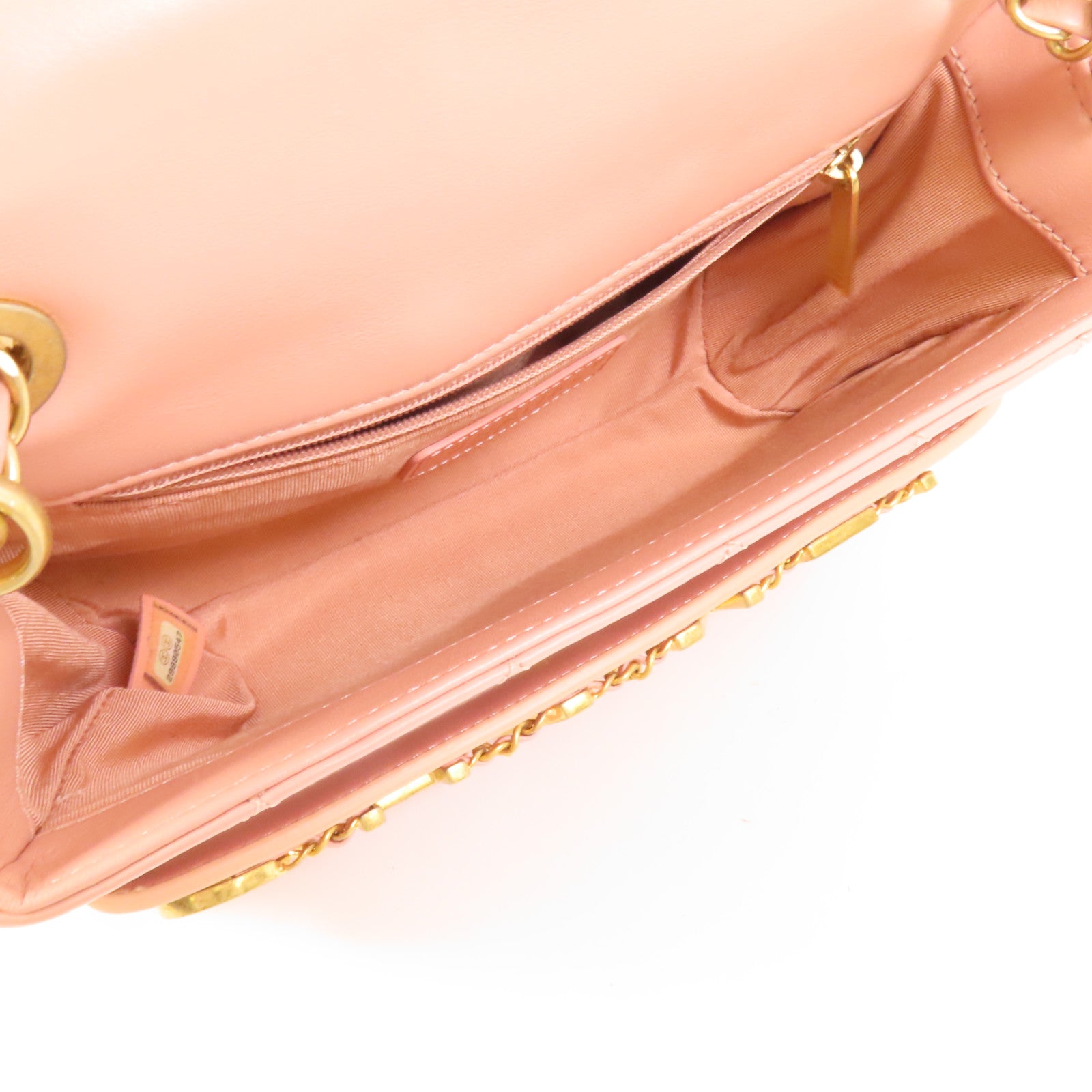 CHANEL 皮革Shoulder Bag金扣鏈帶肩背袋