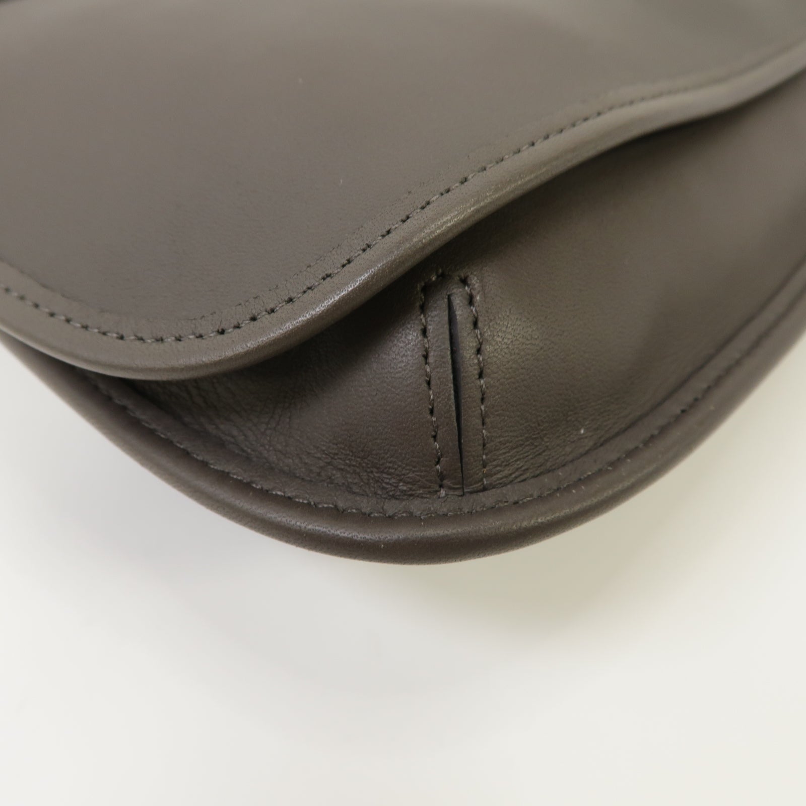 COACH 牛皮皮革Shoulder Bag銀扣肩背袋灰色