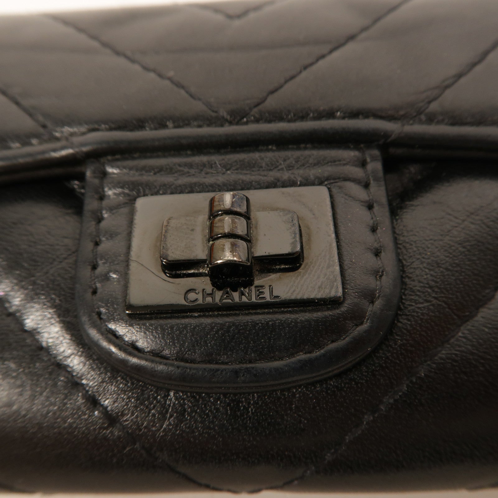 CHANEL 牛皮皮革2.55 So Black Card Holder卡片套