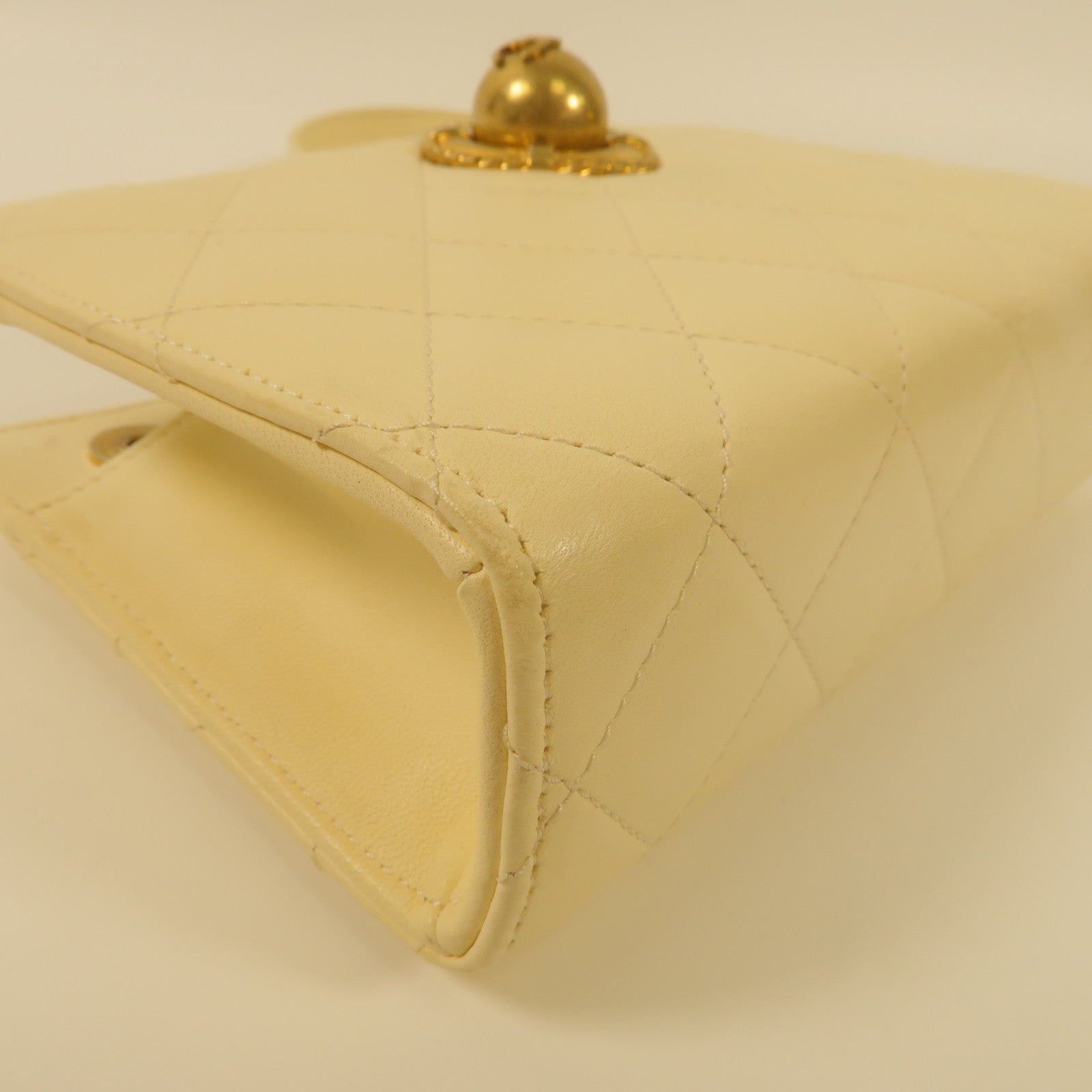 CHANEL CC GHW Evening By The Sea Clutch Hand Bag AS0178 Lambskin Leather Beige