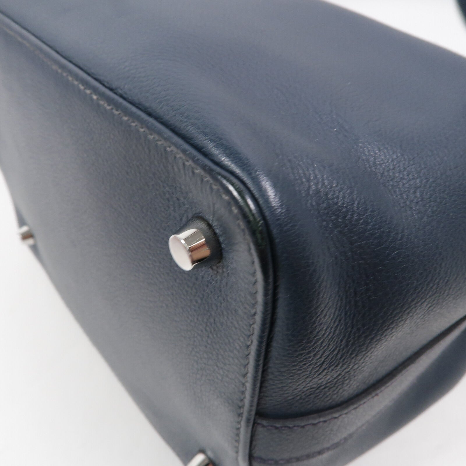 HERMES Evercolor皮革Toolbox 20手挽肩背兩用袋Bleu Ocean