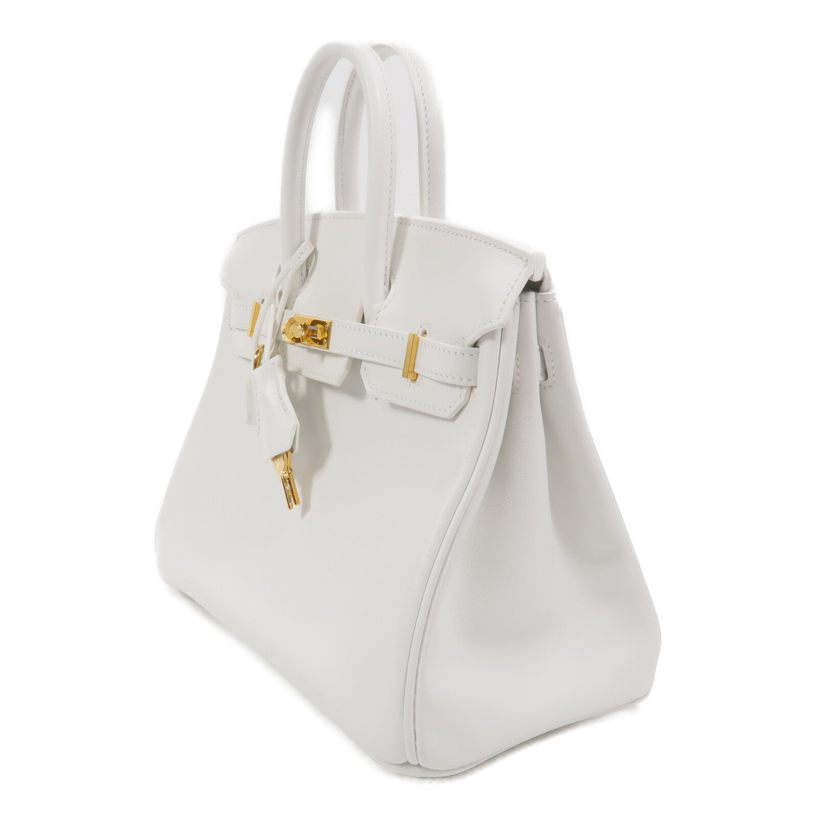 HERMES Swift皮革Birkin 25手挽袋New White