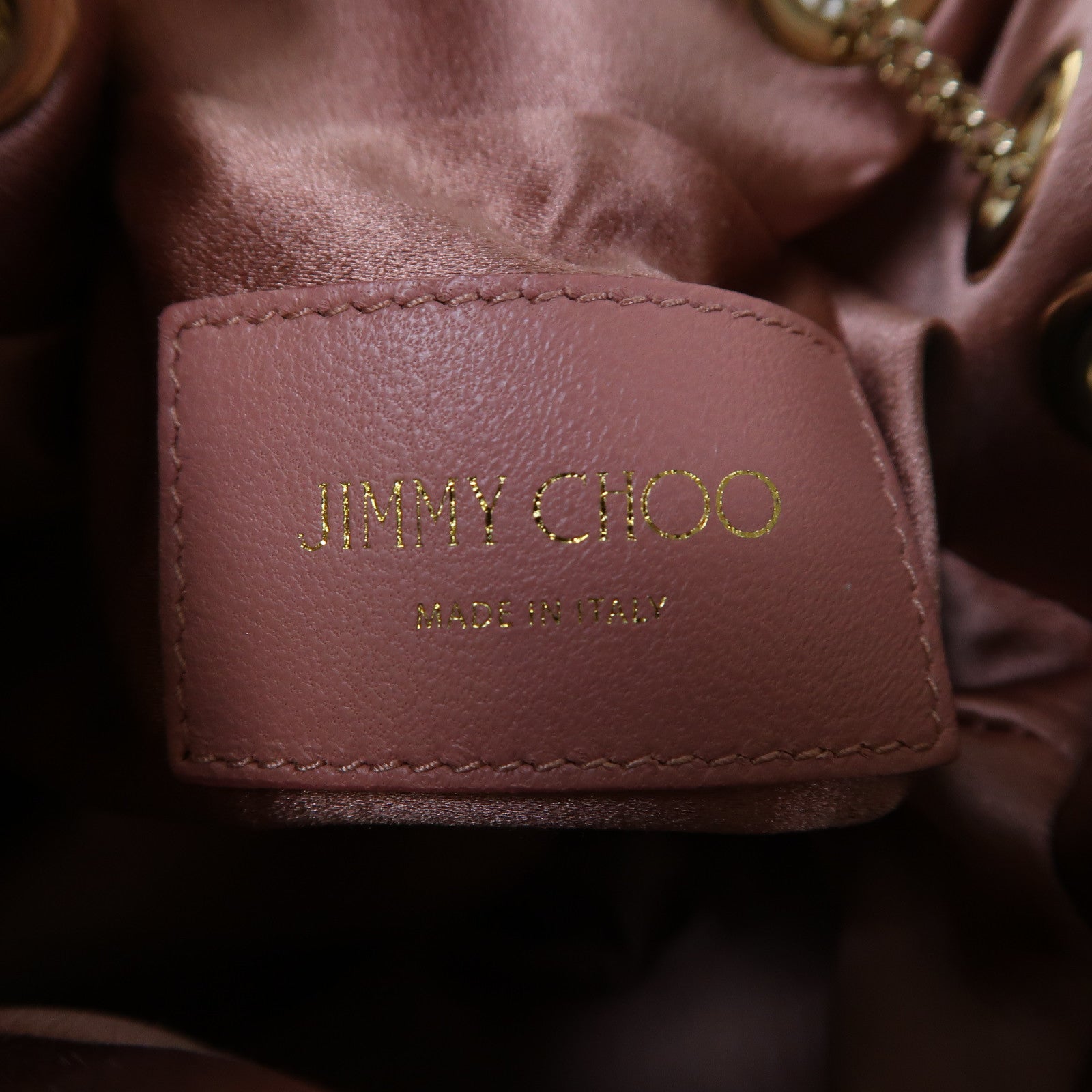 JIMMY CHOO 緞布2 Way Shoulder金扣手挽肩背兩用袋粉紅色