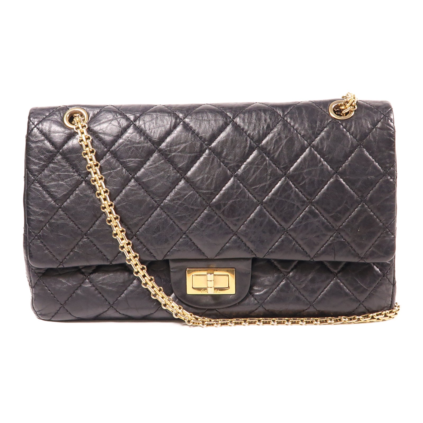 CHANEL 【激減優惠】牛皮皮革2.55鏈帶肩背袋