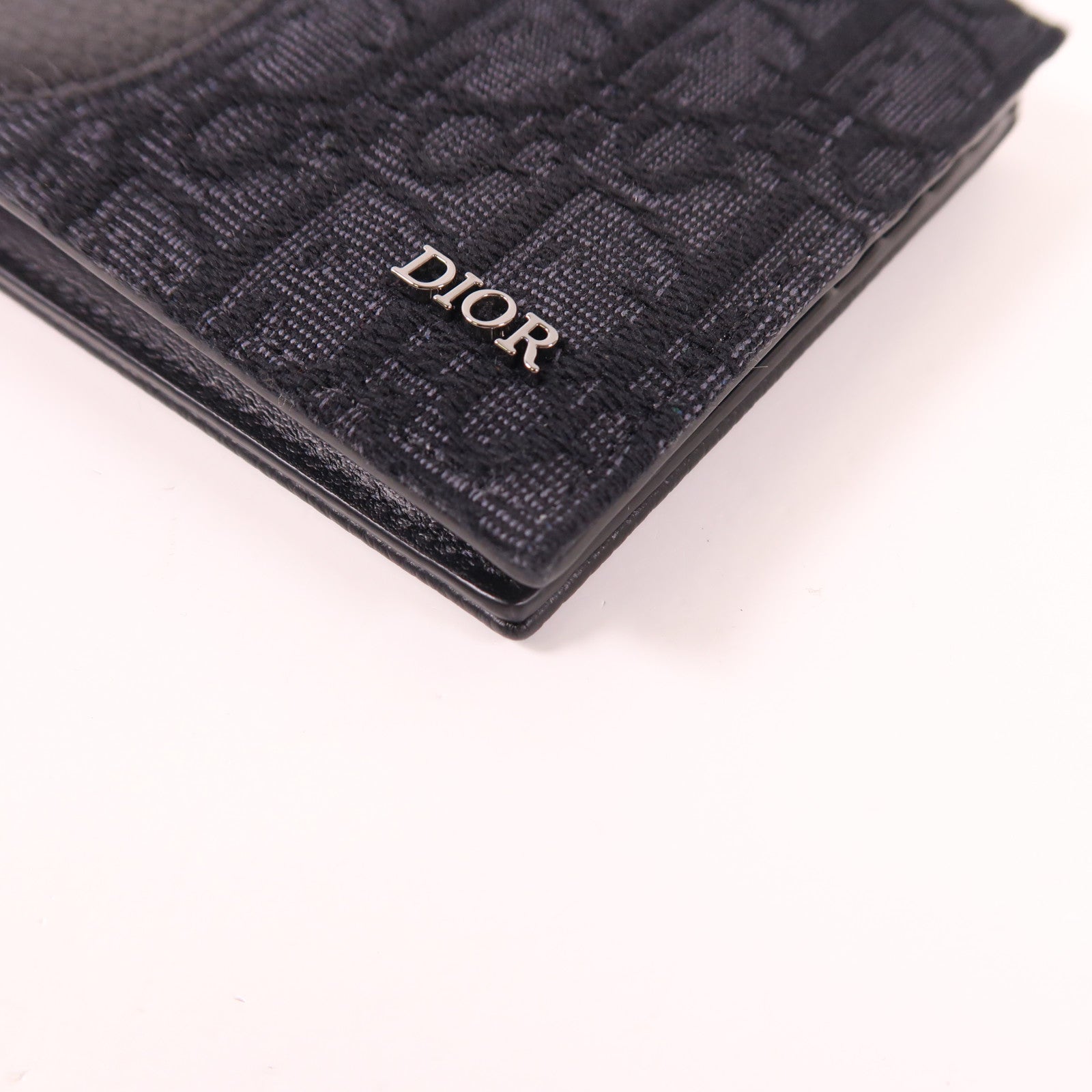Dior 牛皮皮革/帆布Saddle Billfold Wallet銀扣錢包