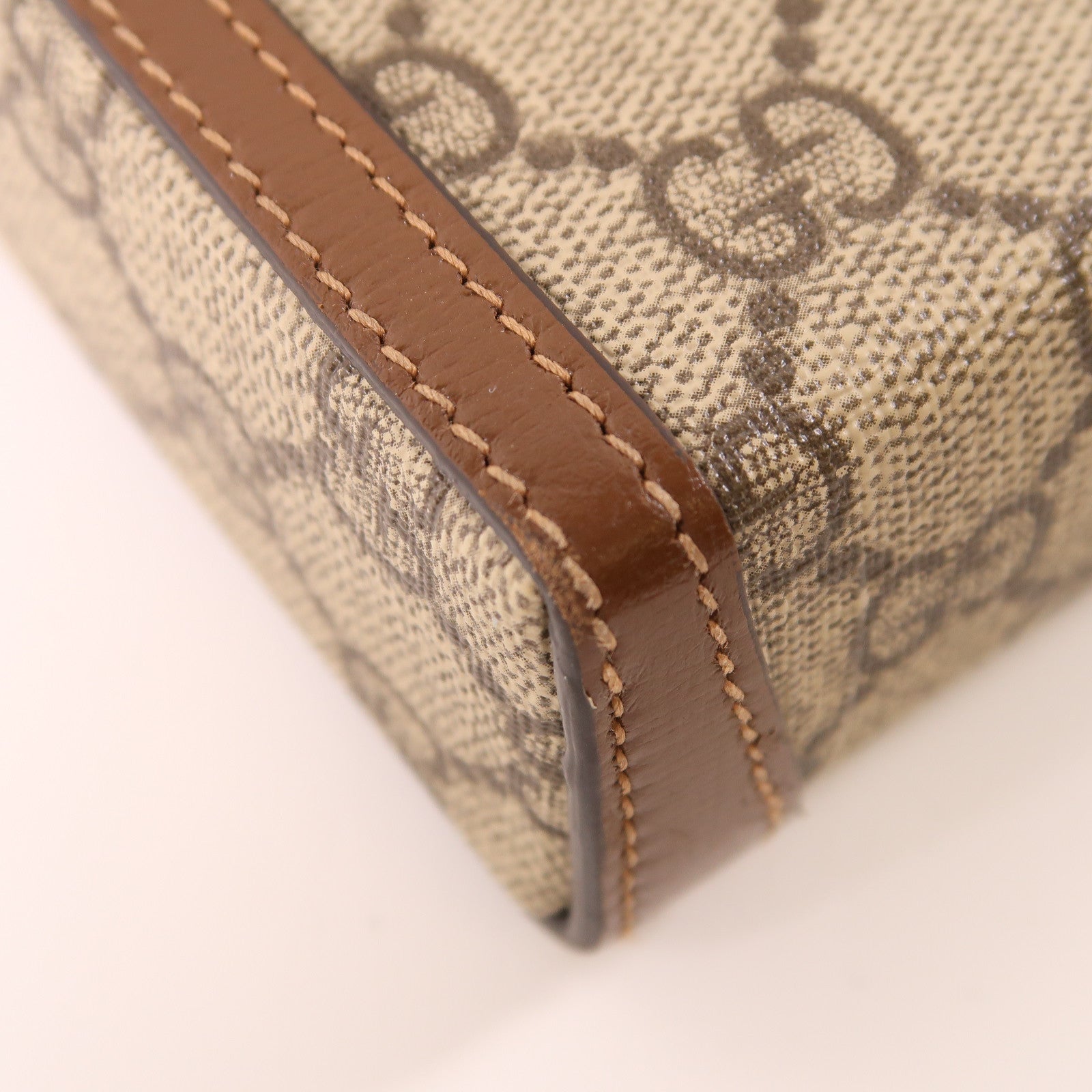 GUCCI 塗層帆布Shoulder Bag金扣肩背袋啡色