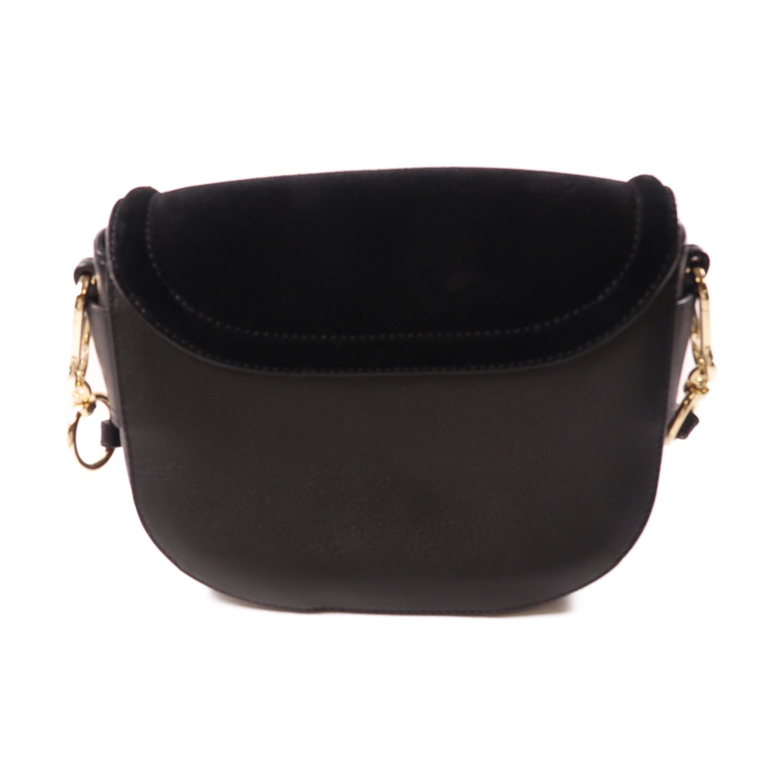 SEE BY CHLOE 牛皮皮革Shoulder Bag銀扣/金扣手挽肩背兩用袋黑色