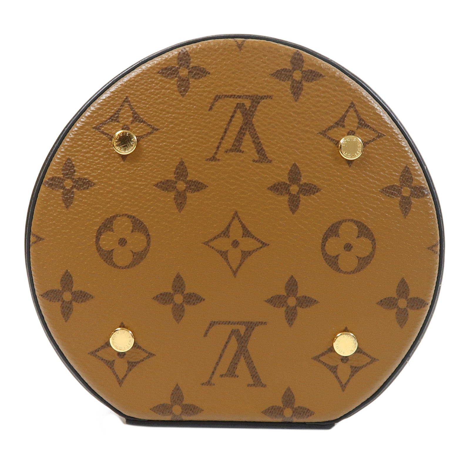 LOUIS VUITTON Monogram Reverse Cannes金扣手挽肩背兩用袋棕色