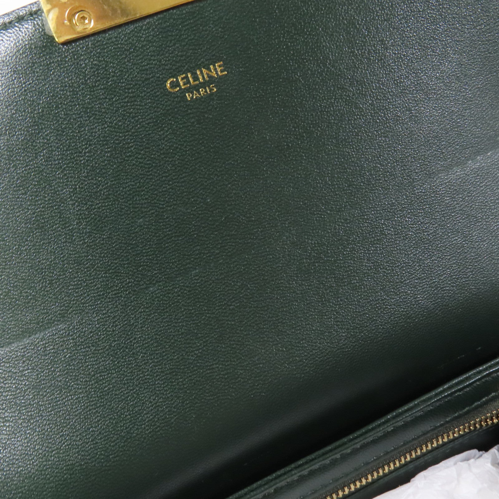 CELINE 蛇皮皮革Teen Triomphe Bag金扣肩背袋