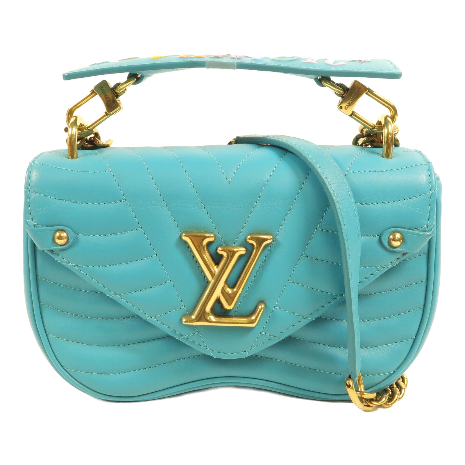LOUIS VUITTON 牛皮皮革New Wave Chain Bag PM鏈帶手挽肩背兩用袋