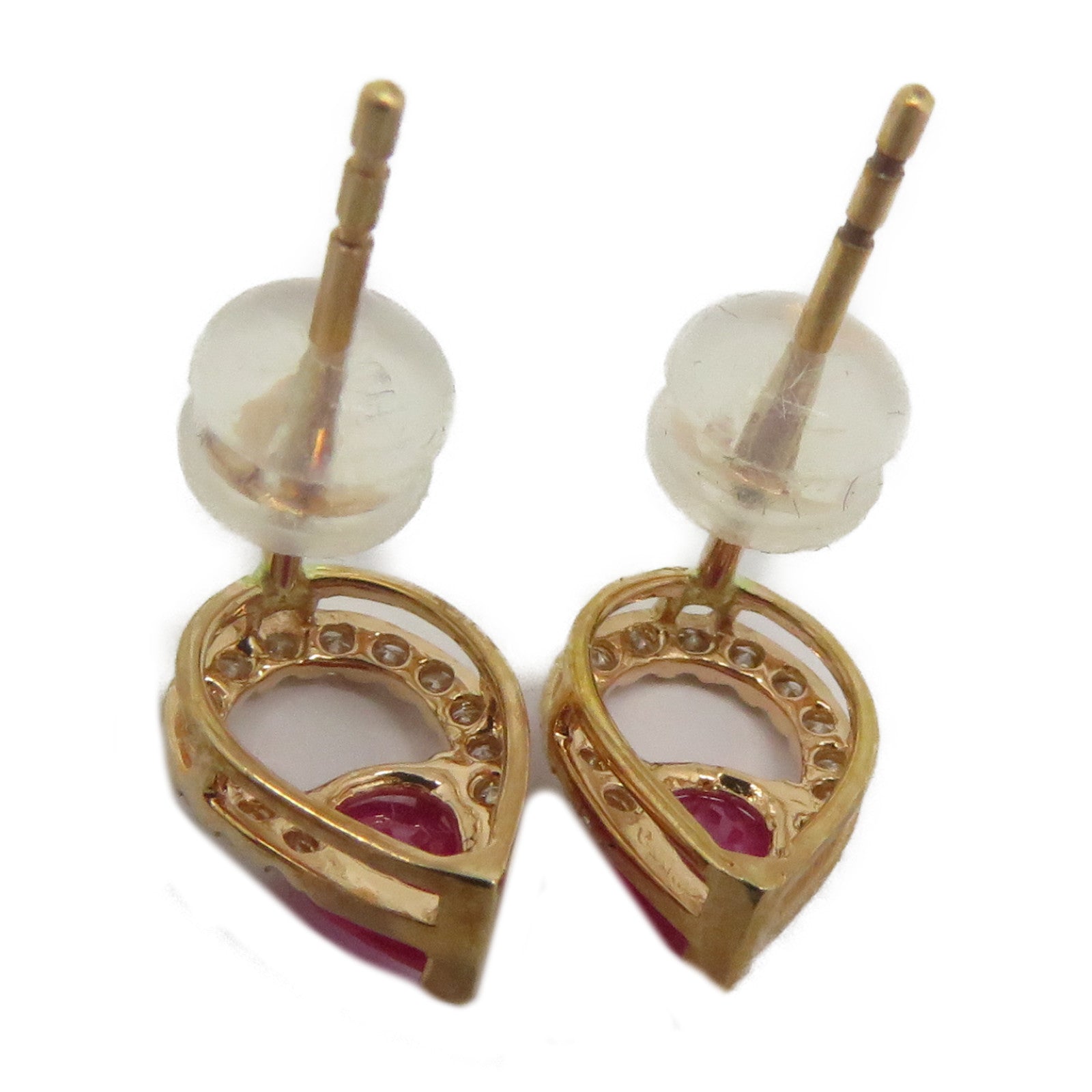 JEWELRY 【激減優惠】18K玫瑰金Ruby Earrings 0.650ct紅寶石/0.230ct鑽石耳環紅色/金色