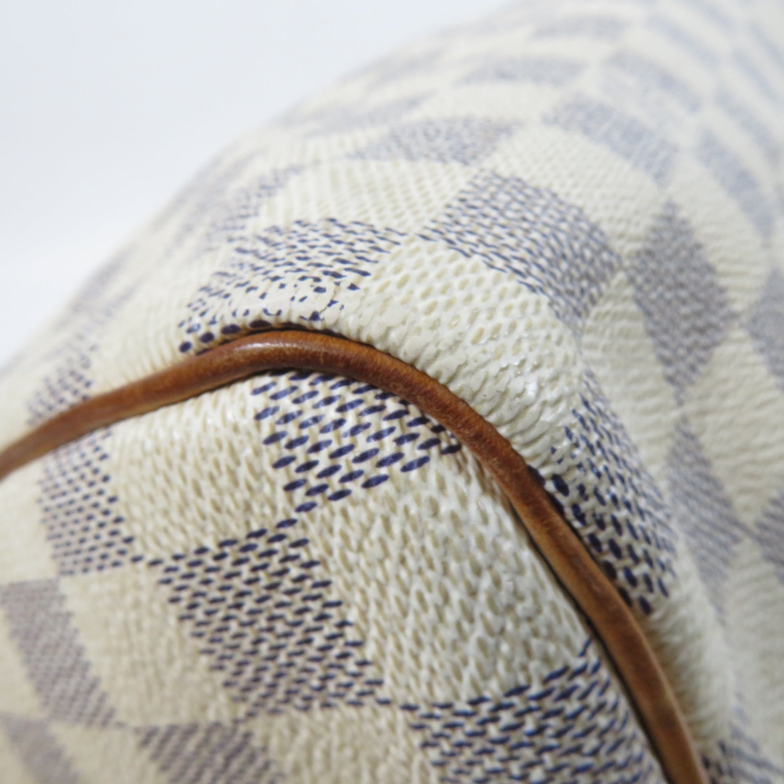 LOUIS VUITTON 【激減優惠】Damier Azur Speedy 30金扣手挽袋白色