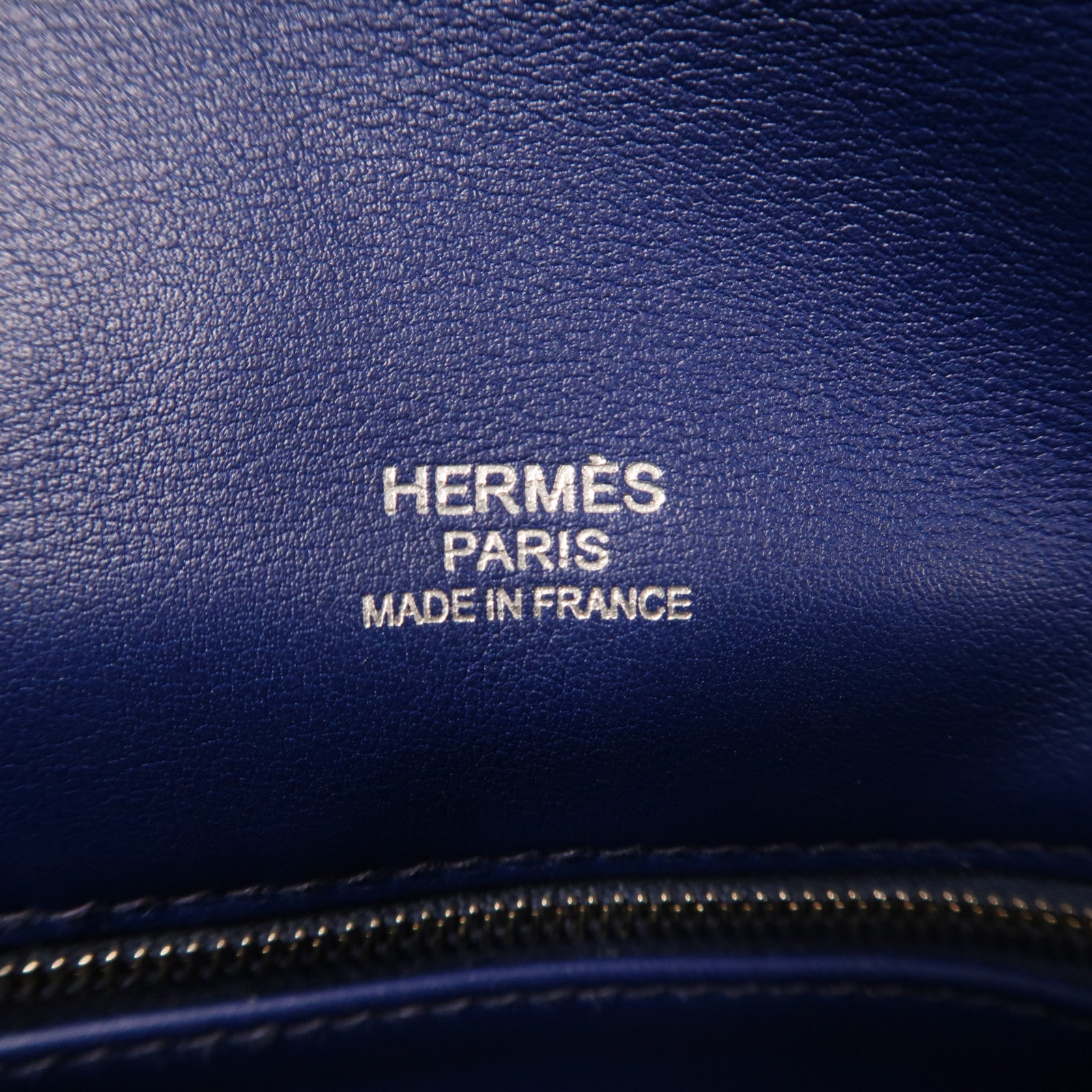 HERMES Swift皮革Mini Berline銀扣肩背袋藍色