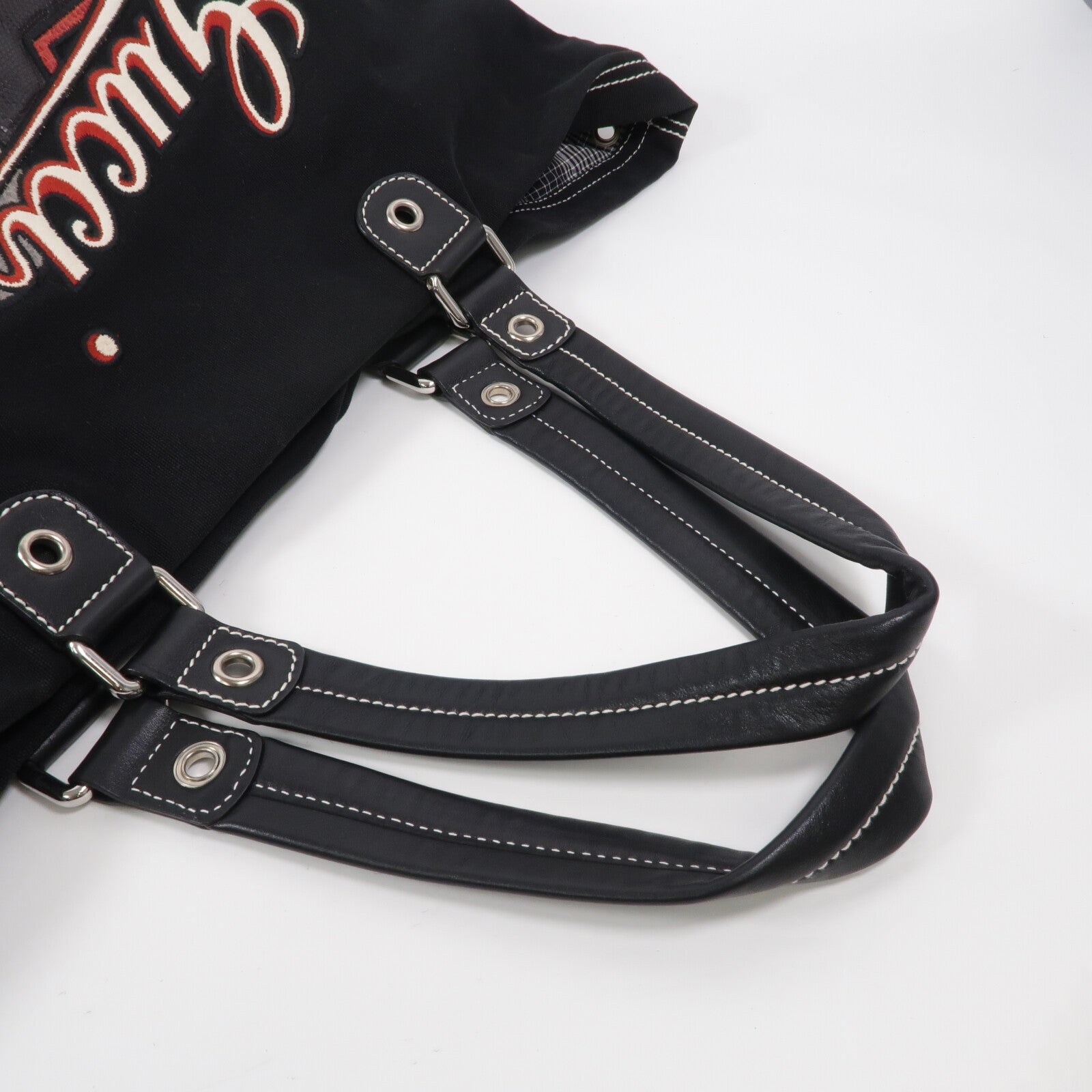 GUCCI 帆布/蜥蜴皮革Tote Bag肩背袋
