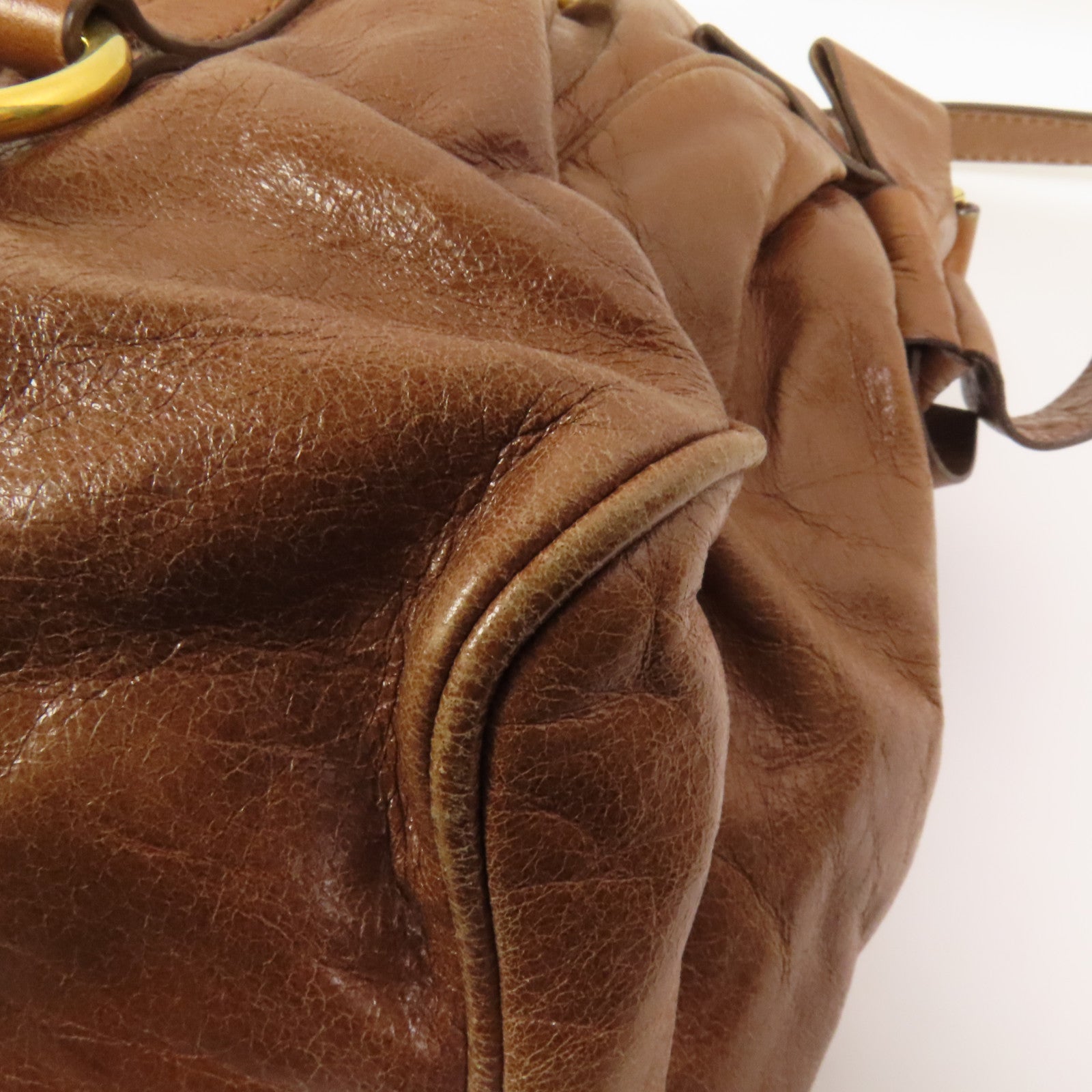 Miu Miu 牛皮皮革2 Way Shoulder金扣手挽肩背兩用袋